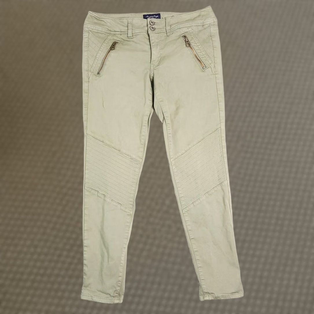 American Eagle Outfitters American Eagle Green Jegging Crop Super Stretch Women's 6 Hiking Outdoor Zipper Size 28" / US 6 / IT 42 - 1 Thumbnail
