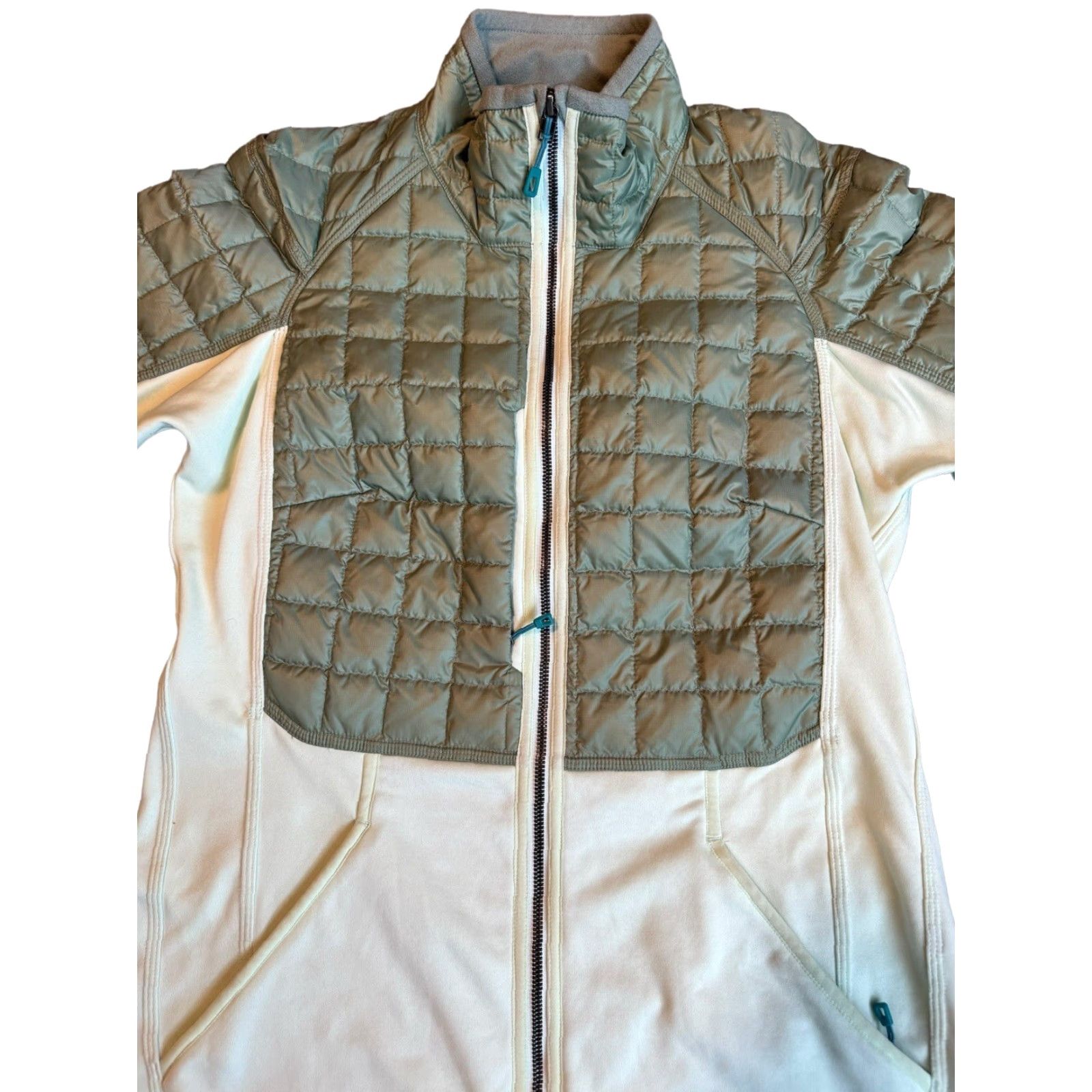 Patagonia Patagonia Worn Wear Women's Hybrid Down Jacket Polartec Green Size Large Verdigris Size L / US 10 / IT 46 - 3 Thumbnail
