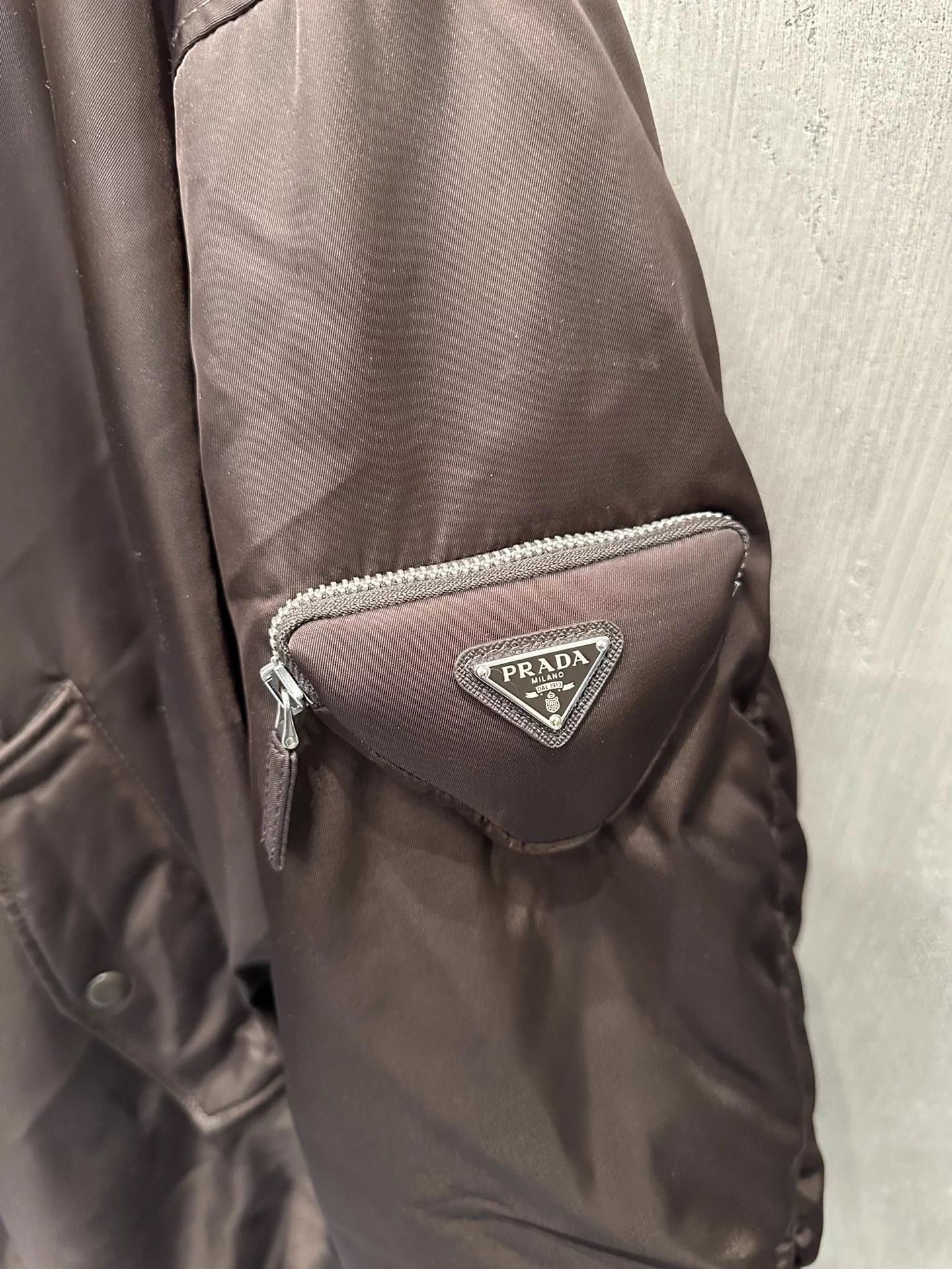 Prada Prada triangular arm bag with metal logo bomber jacket, Size US XS / EU 42 / 0 - 3 Thumbnail
