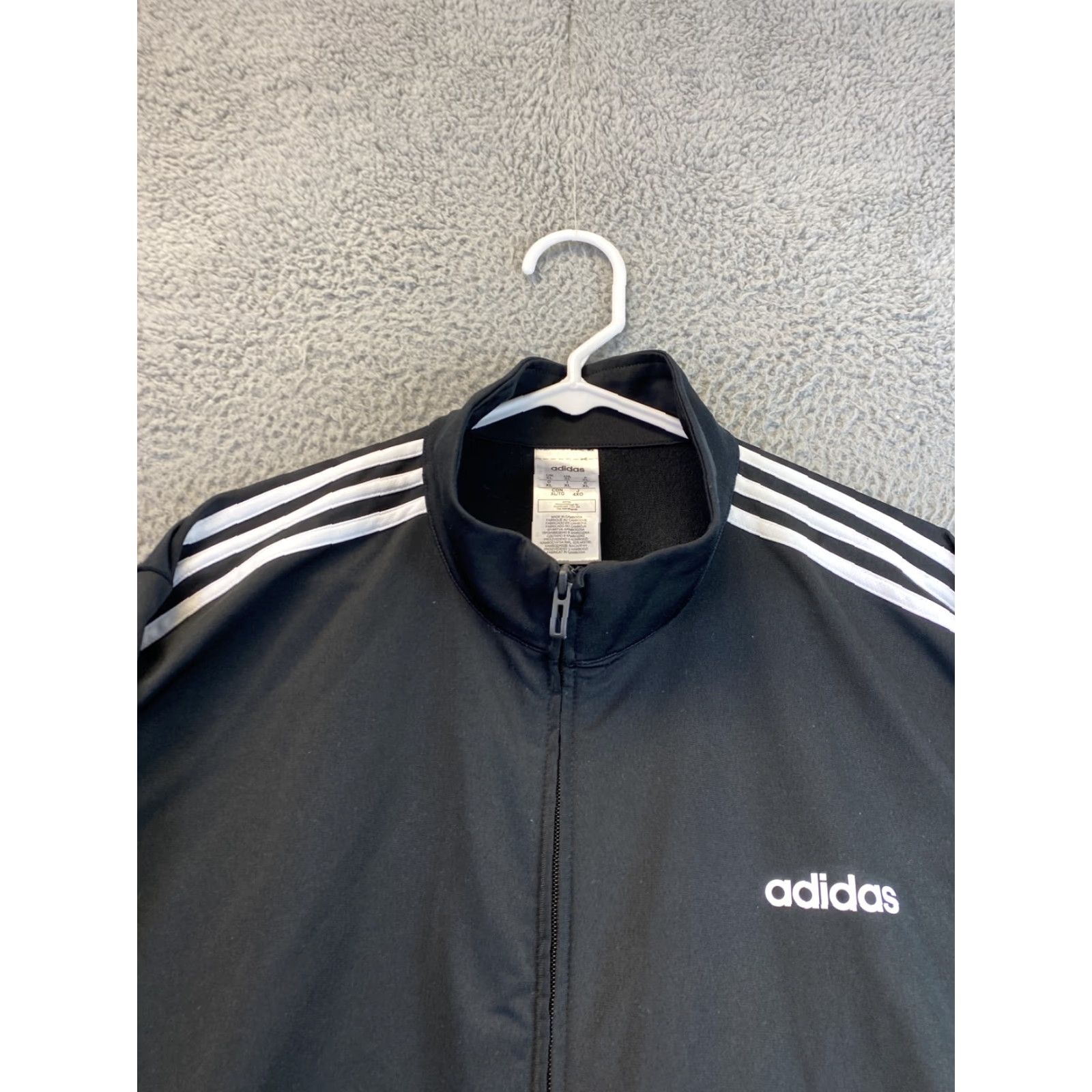 Adidas adidas Mens sz XL Black White 3 Stripe Full Zip Track Jacket/ 92-26 Size US XL / EU 56 / 4 - 3 Thumbnail