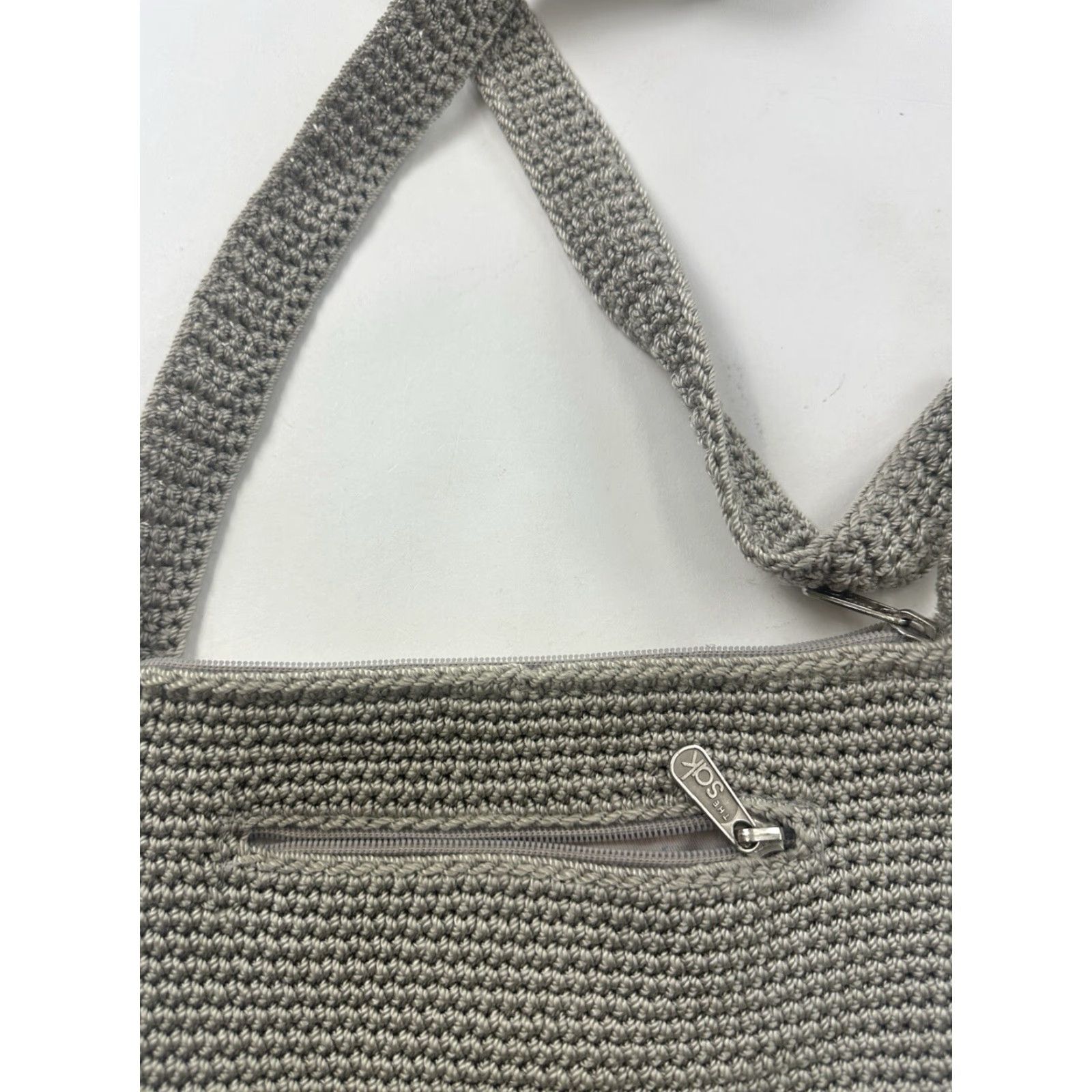 The Sak VINTAGE The Sak Bag Crossbody Womens Gray Knit Crochet Bohemian Shoulder Bag Size ONE SIZE - 3 Thumbnail