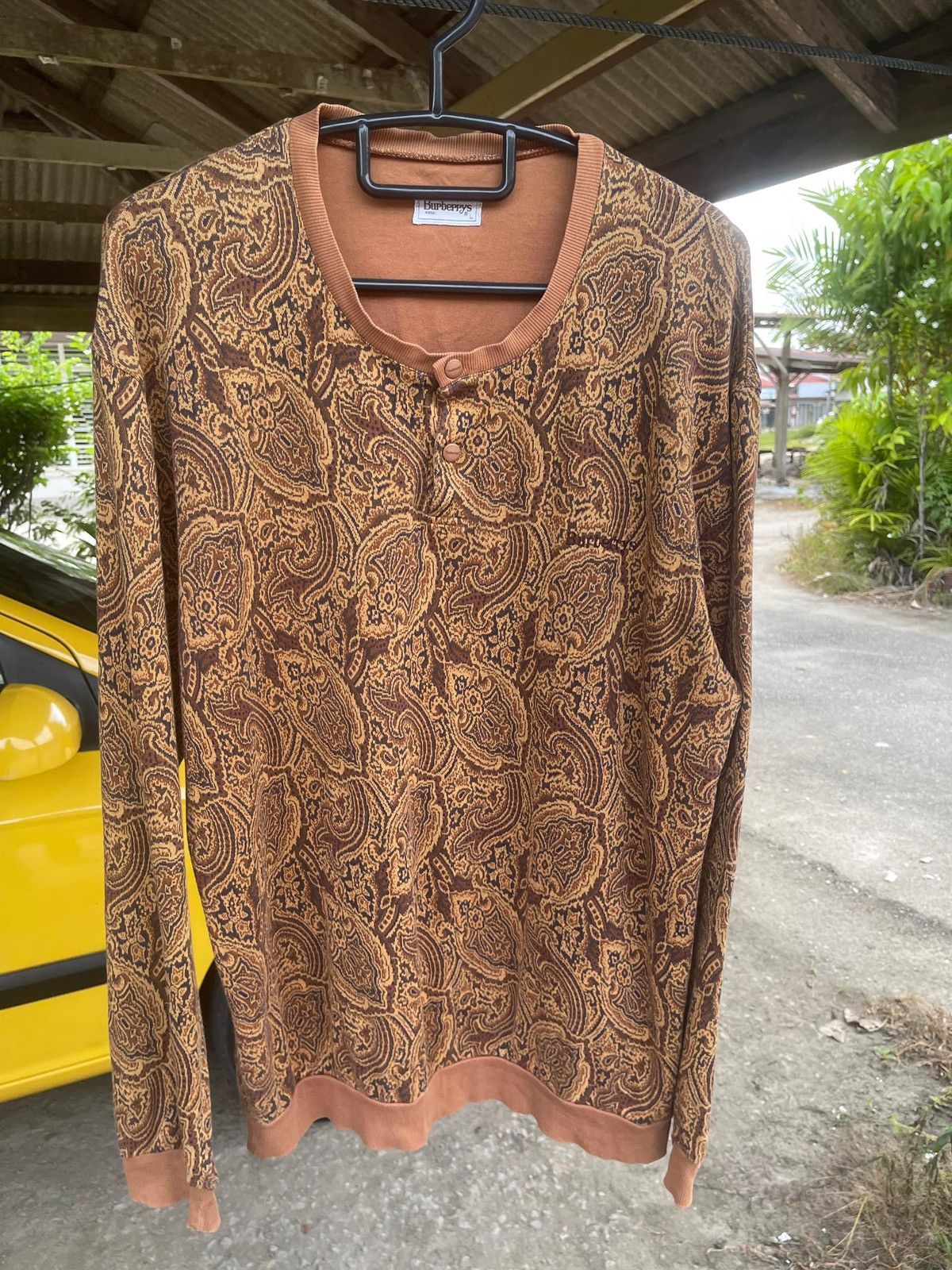 Burberry Vintage 90s Burberrys Art Motive Paisley Sweatshirt Size US L / EU 52-54 / 3 - 2 Thumbnail