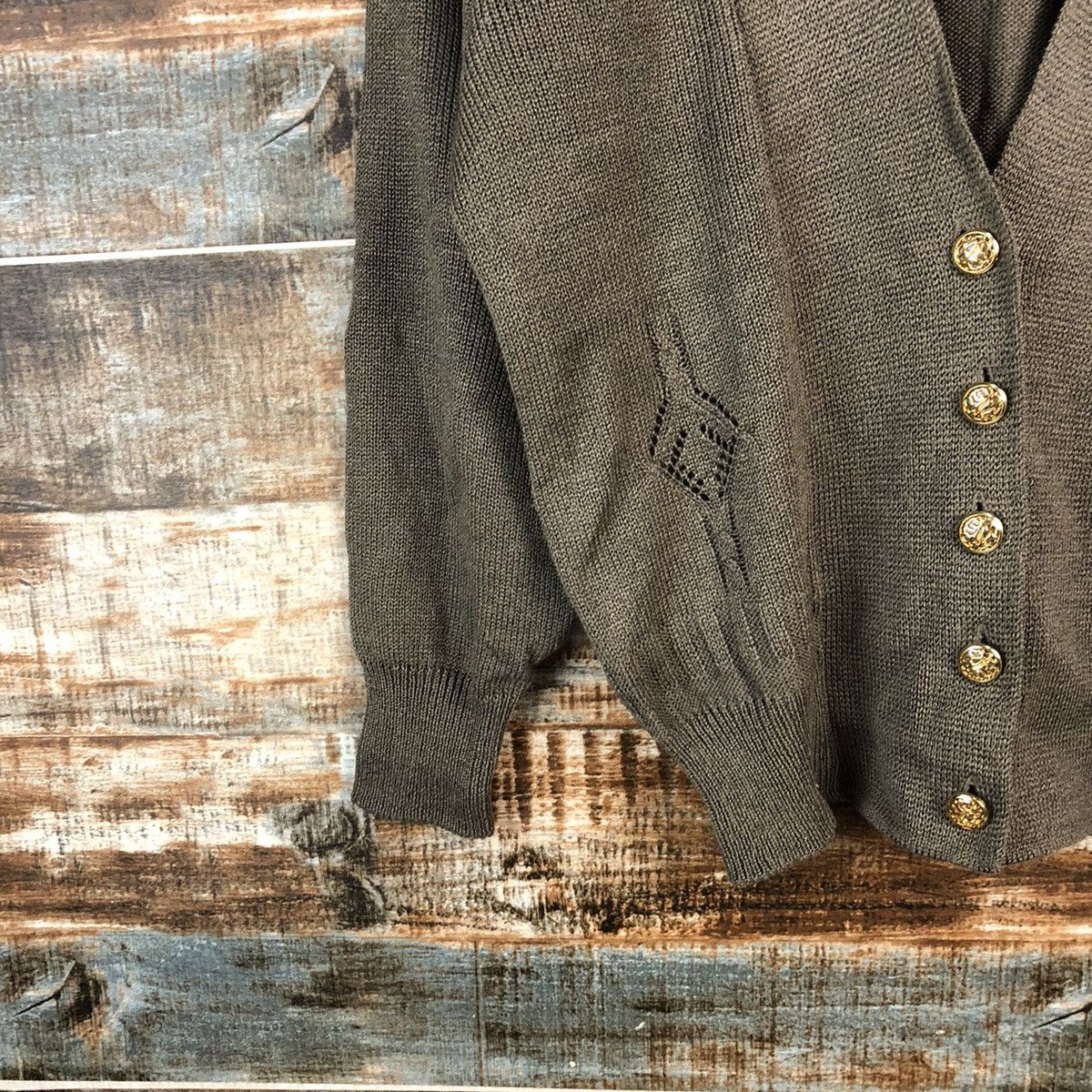 Japanese Brand DL Vinidia Dark Brown Cardigan Knitwear #C490 Size M / US 6-8 / IT 42-44 - 7 Thumbnail