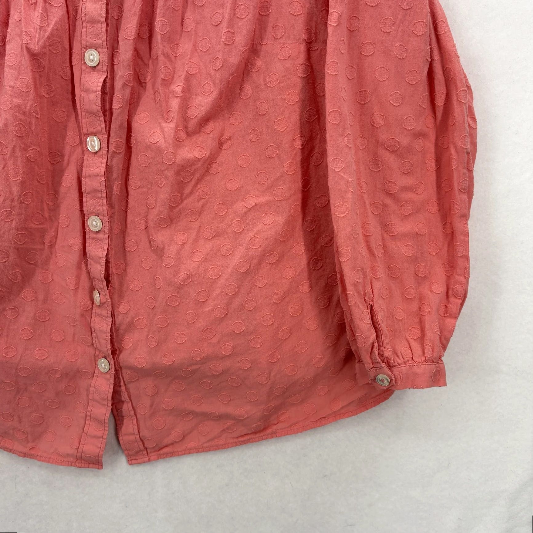 Talbots Talbots Shirt Womens 2X Pink Polka Dot Square Neck Tunic Boho Cotton Feminine Size XXL / US 16-18 / IT 52-54 - 3 Thumbnail