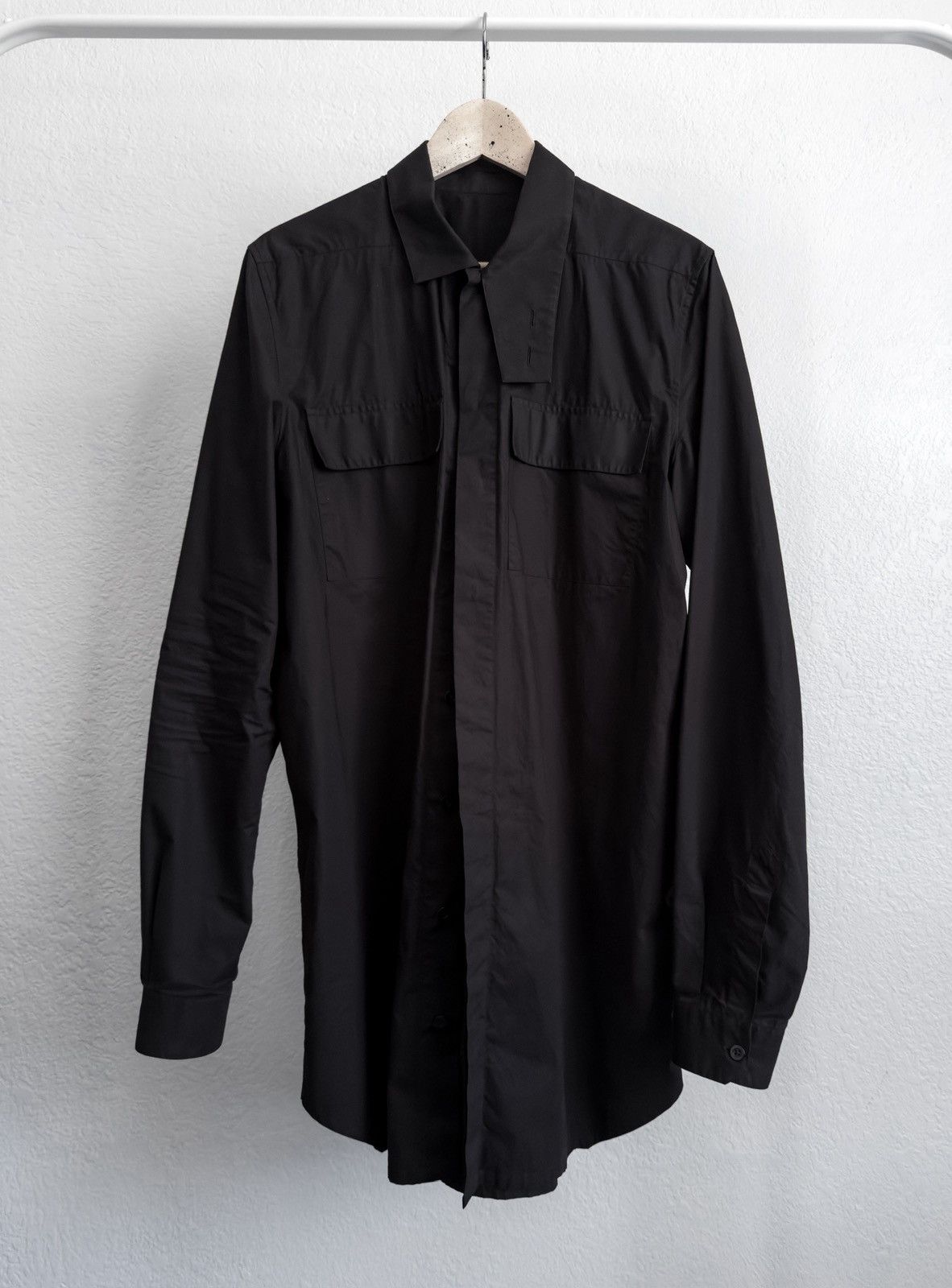 Rick Owens Rick Owens long button up black shirt SS17 Walrus - 50 IT Size US M / EU 48-50 / 2 - 4 Thumbnail