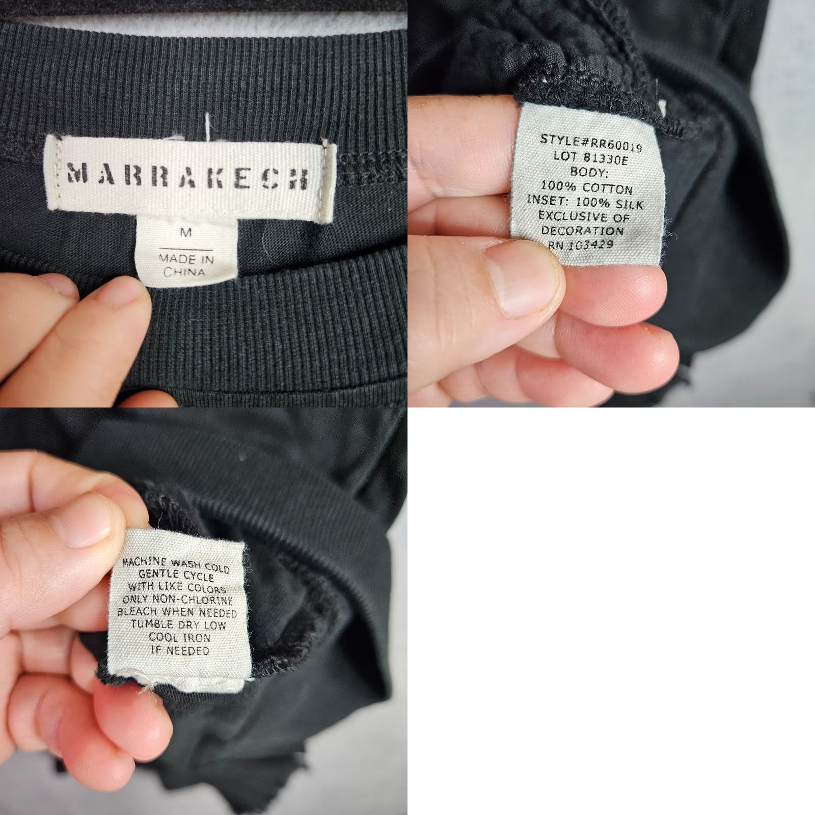 Vintage Marrakech Black Dress Women M Short Sleeve Layered Hi Low Pocket Dress Size 32" / US 10 / IT 46 - 8 Thumbnail