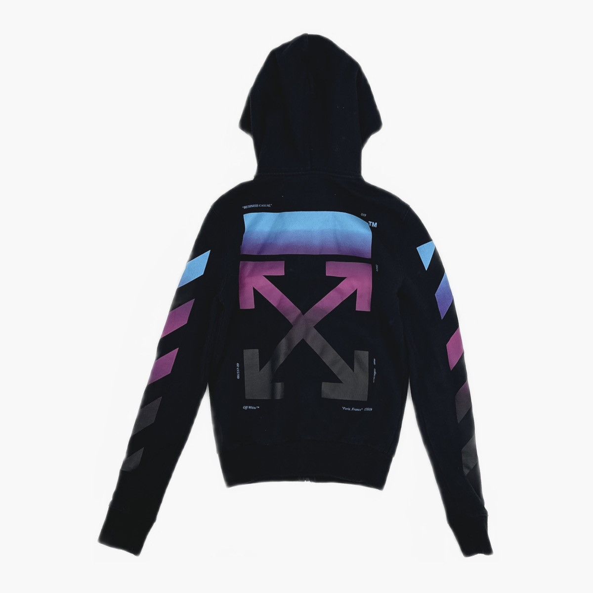 Off-White Off-White Diag Gradient Zip Hoodie Size US XXS / EU 40 - 1 Thumbnail