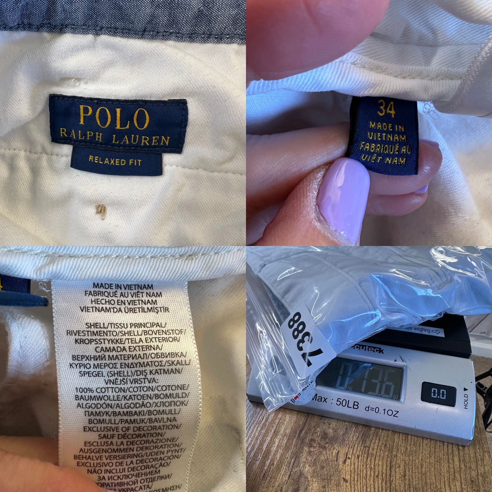 Polo Ralph Lauren Polo Ralph Lauren Mens Chino Shorts White Cotton Twill Relaxed Fit 34 Casual Size US S / EU 44-46 / 1 - 8 Thumbnail