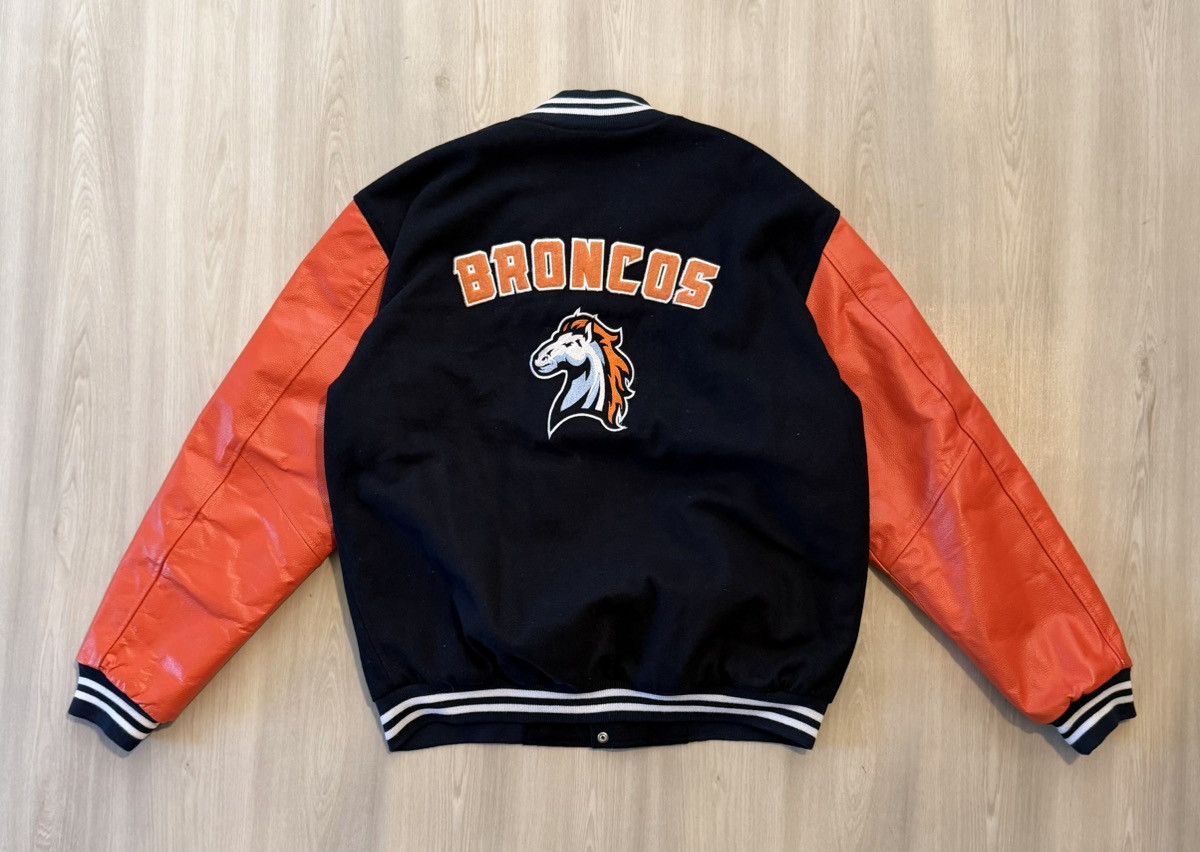 Vintage Vintage Wool Varsity Bomber Broncos Faux Leather Sleeves 2X Size US XXL / EU 58 / 5 - 1 Thumbnail