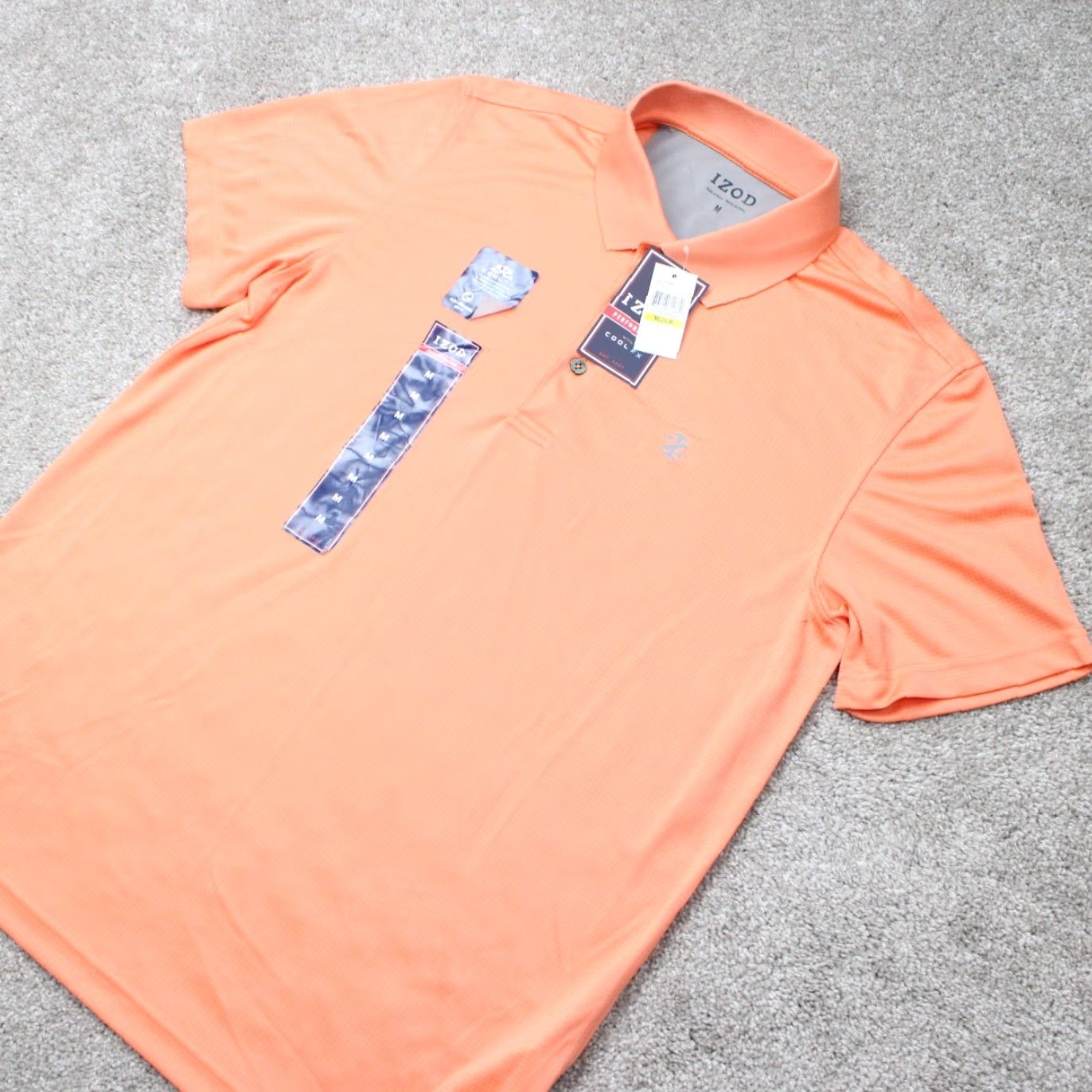 Izod IZOD Polo Shirt NWT Mens Medium Sour Orange Performance CoolFX Short Sleeve Shirt Size US M / EU 48-50 / 2 - 3 Thumbnail