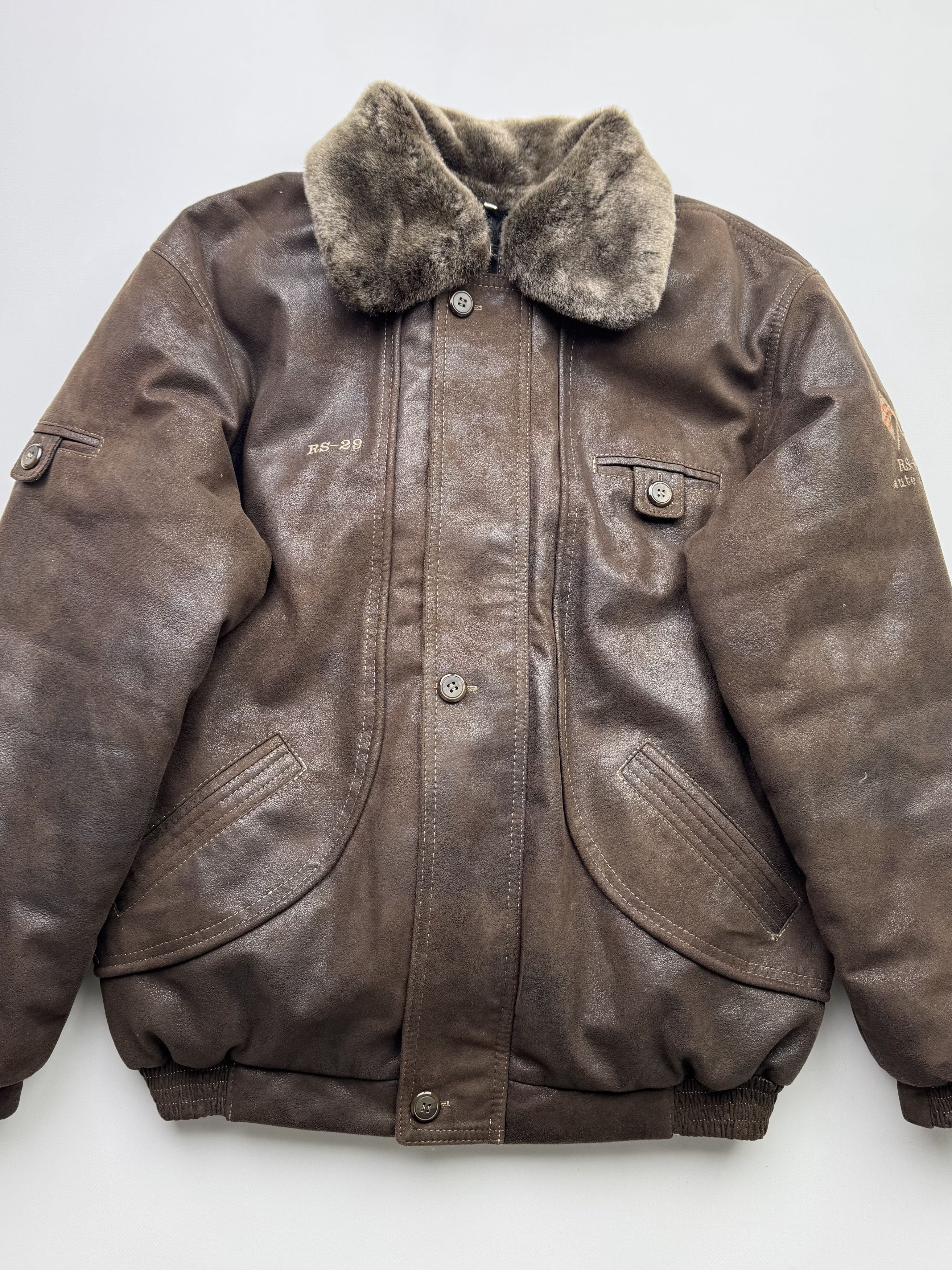 Japanese Brand Vintage Bomber Jacket With Faux Fur Neck B522(V179)E2 Size US XXL / EU 58 / 5 - 4 Thumbnail