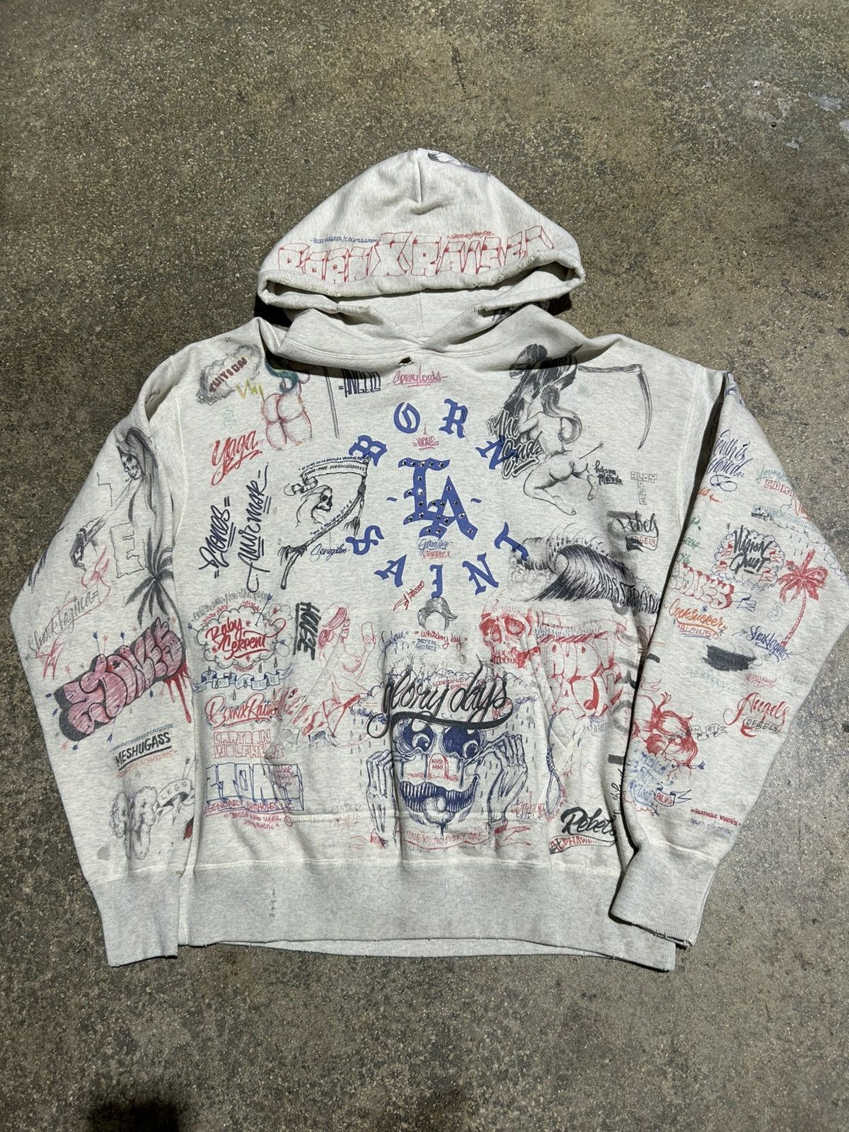 Born X Raised × Saint Michael Saint Michael x BornxRaised LA Scribble Hoodie Size US XL / EU 56 / 4 - 1 Thumbnail