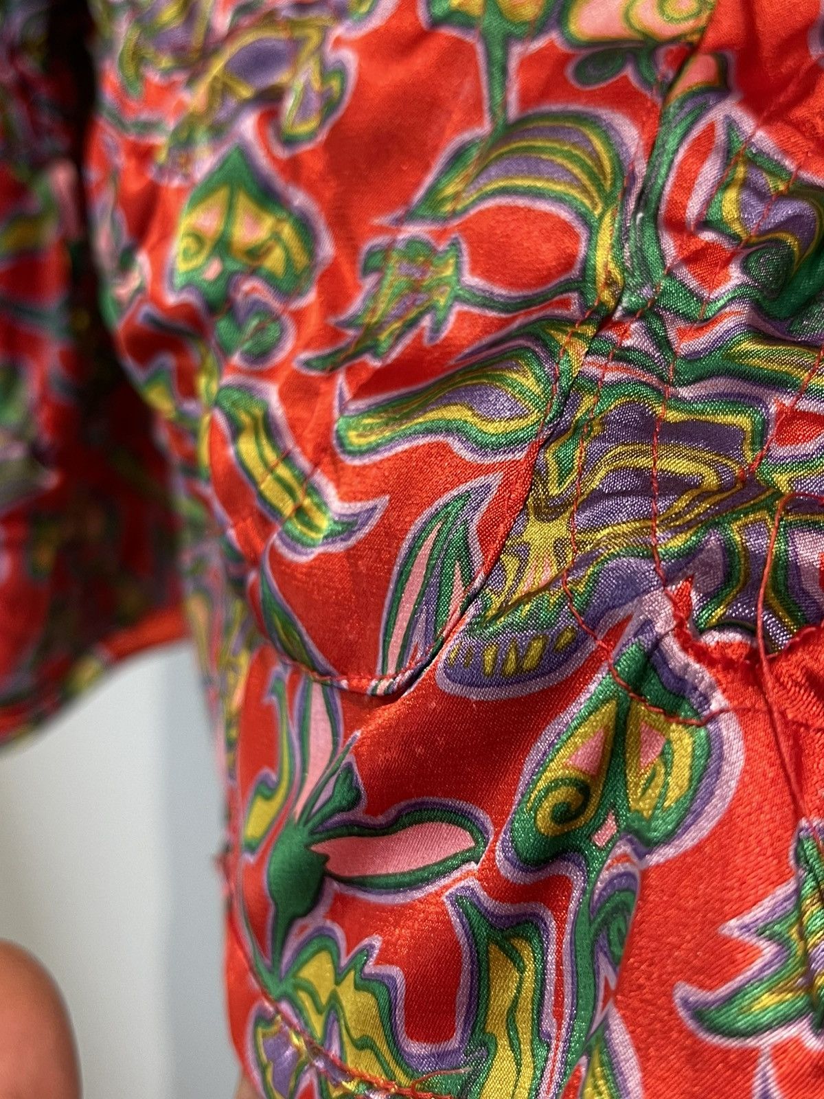 Undercover Undercover FW01 “DAVF” Red Skull-Floral Jacket w Drawstrings Size S / US 4 / IT 40 - 25 Thumbnail