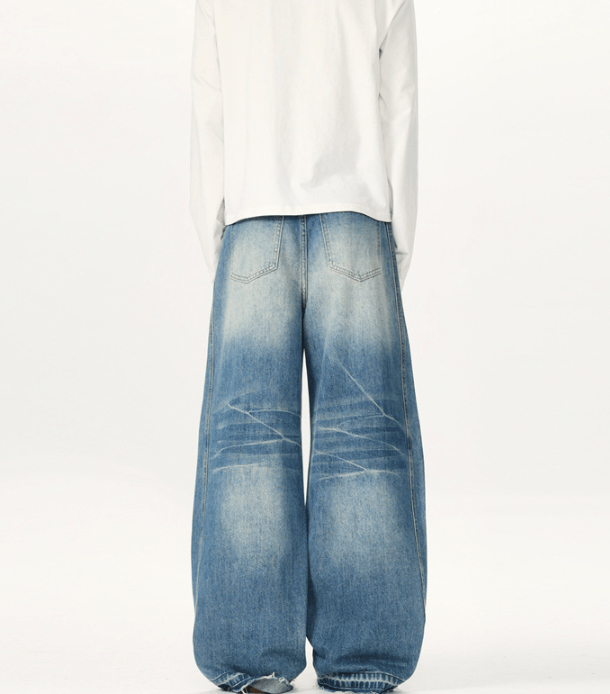 Japanese Brand × Jean Blue lightning three-dimensional tailoring baggy jeans men Size US 32 / EU 48 - 6 Thumbnail