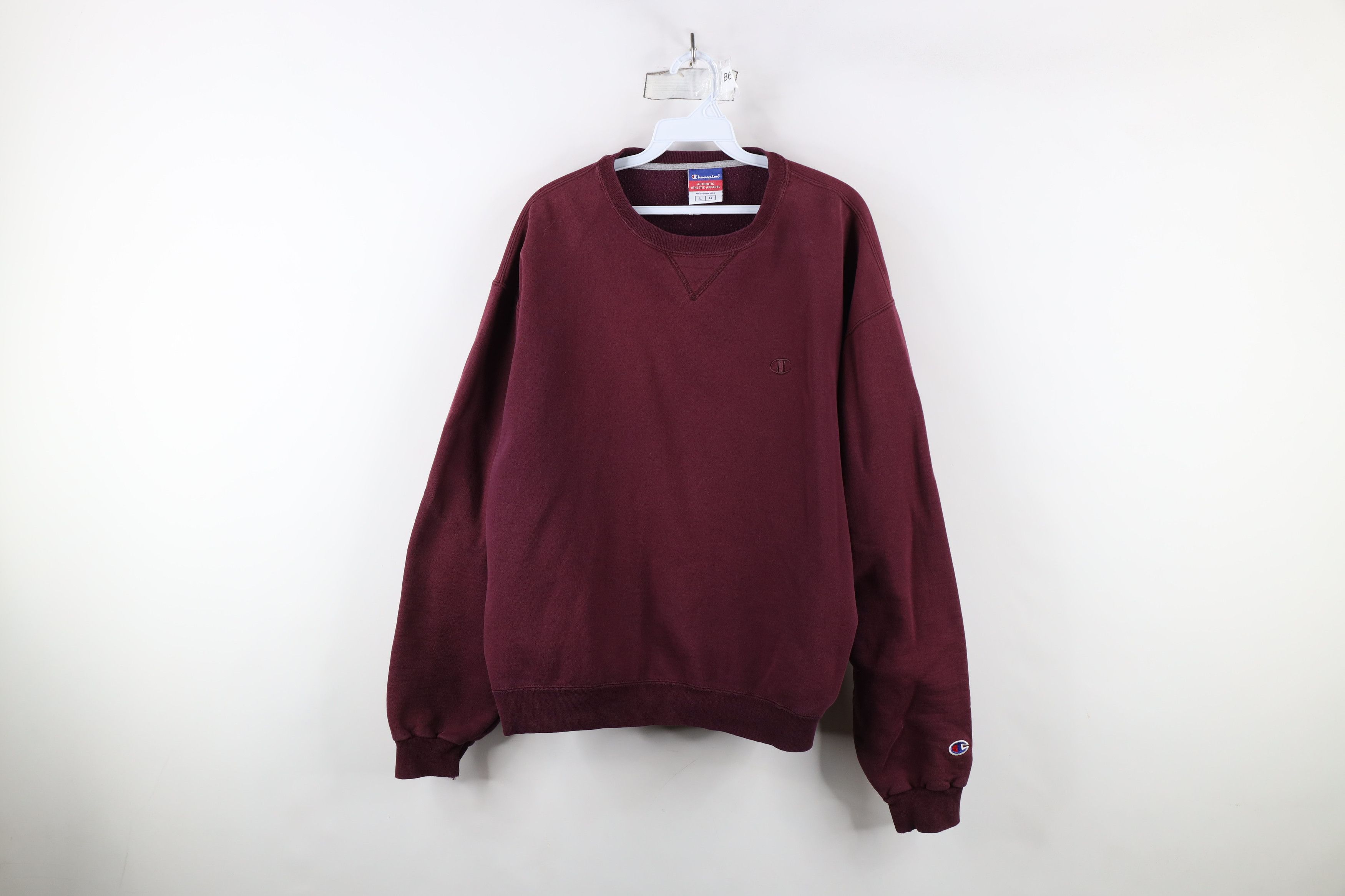 Champion × Vintage Vintage 90s Champion Monochrome Crewneck Sweatshirt Purple Size US L / EU 52-54 / 3 - 1 Thumbnail