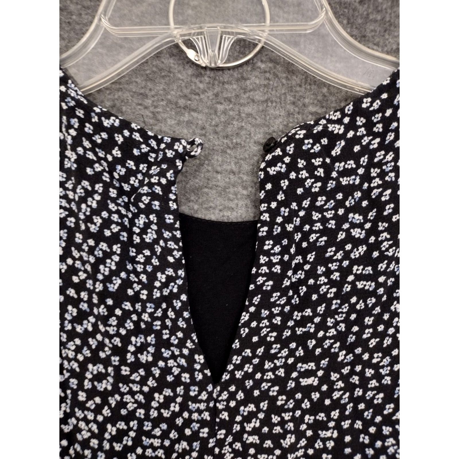 Vintage MNG Collection Women's Dress XS Flower Dot Black/White Midi Casual Dress Size XS / US 0-2 / IT 36-38 - 4 Thumbnail