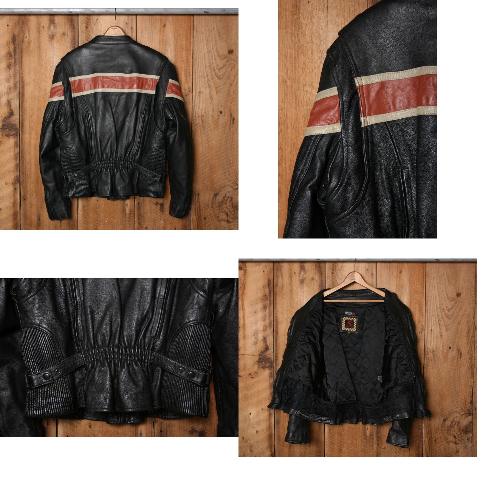 Vintage VINTAGE Leather King Jacket Women 3XL Black Striped Biker Leather King Jacket 3XL Women's Size XXL / US 16-18 / IT 52-54 - 8 Thumbnail