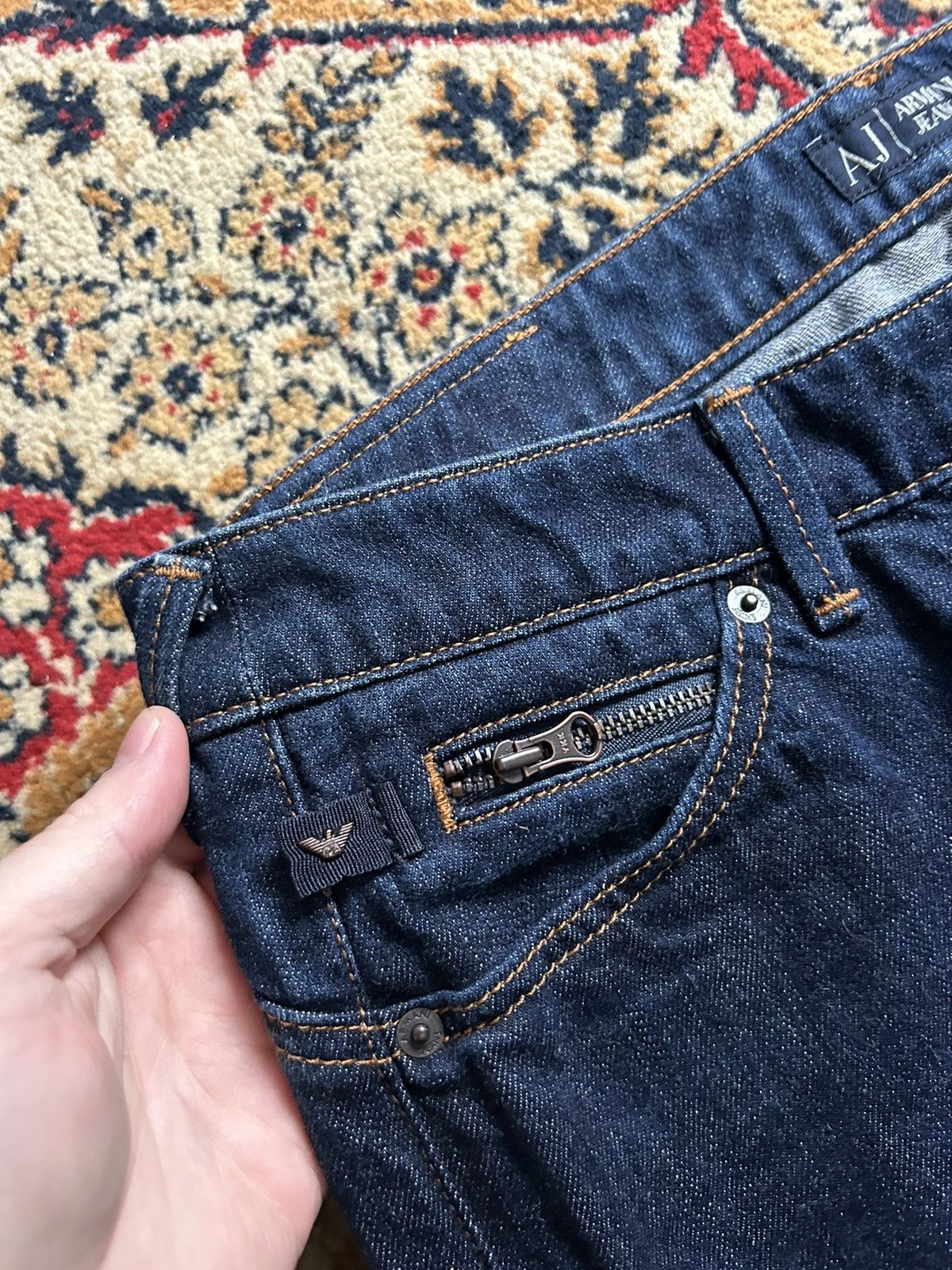 Giorgio Armani × Vintage Vintage Armani Jeans metal logo y2k style denim Size US 30 / EU 46 - 7 Thumbnail