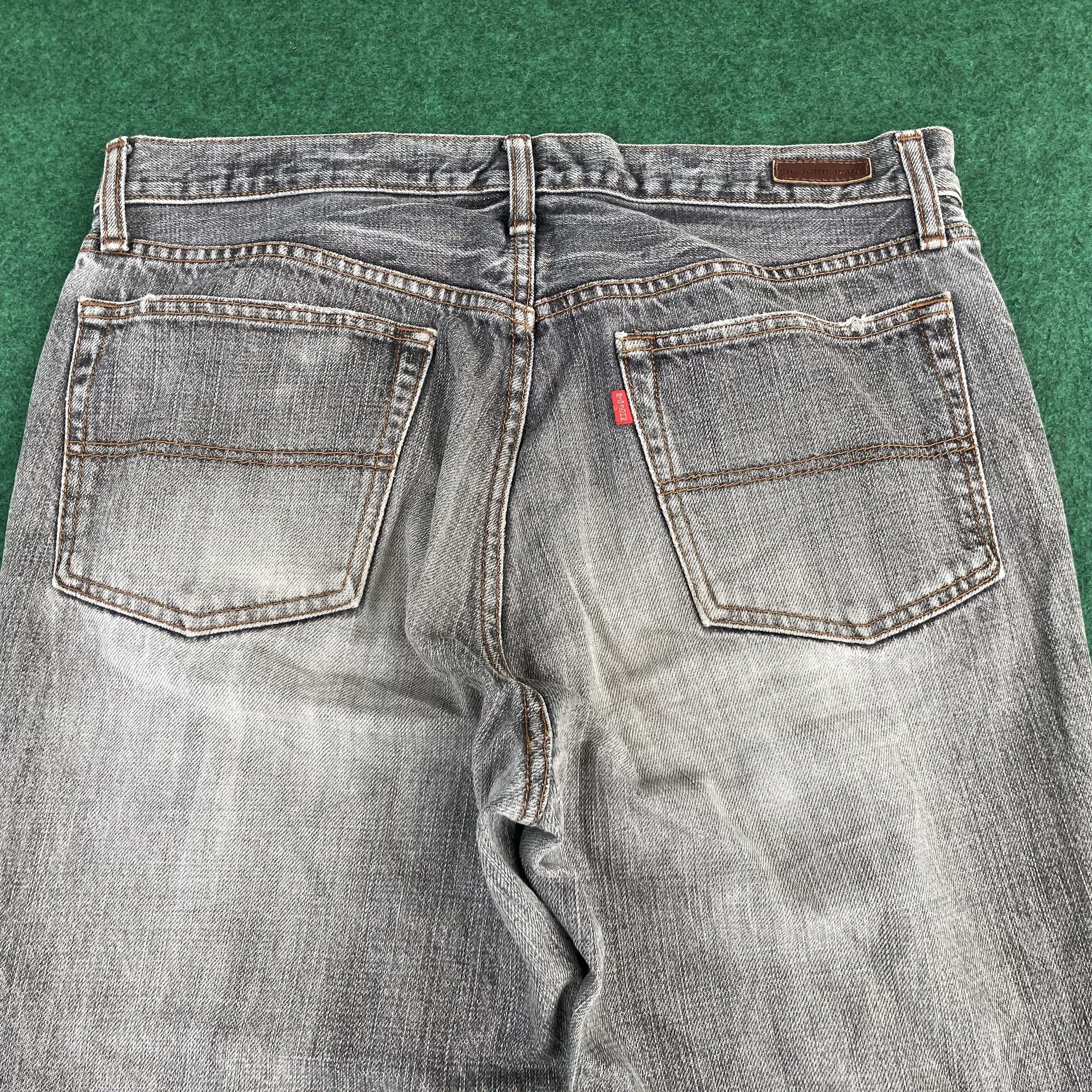 Big John Vtg Big John Black Denim Flare Faded Bootcut Jeans Size US 35 - 12 Thumbnail