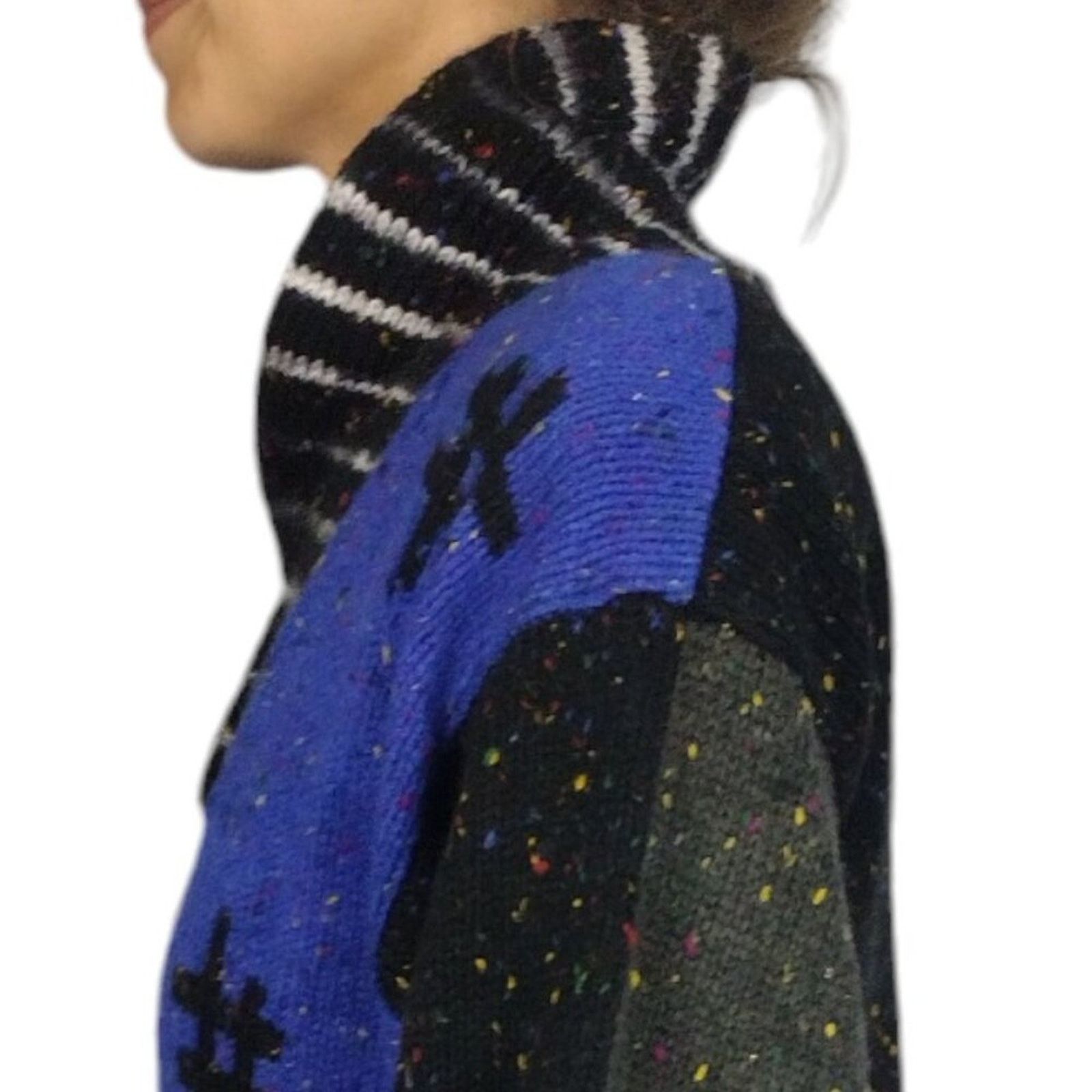 Vintage VTG 90s Chunky Asian Character Sweater by Counterparts Size M / US 6-8 / IT 42-44 - 12 Thumbnail