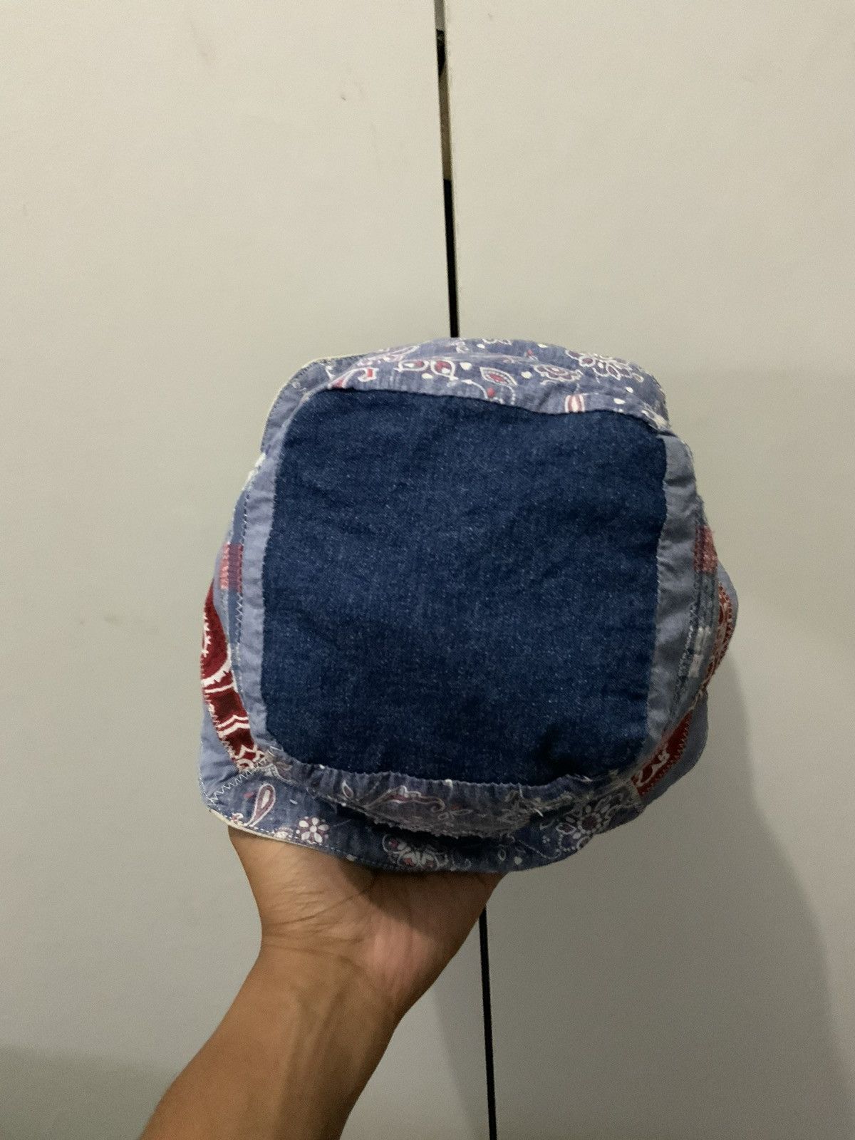 If Six Was Nine Waffle Handmade Boro Sashiko Patchwork Hat Size ONE SIZE - 6 Thumbnail