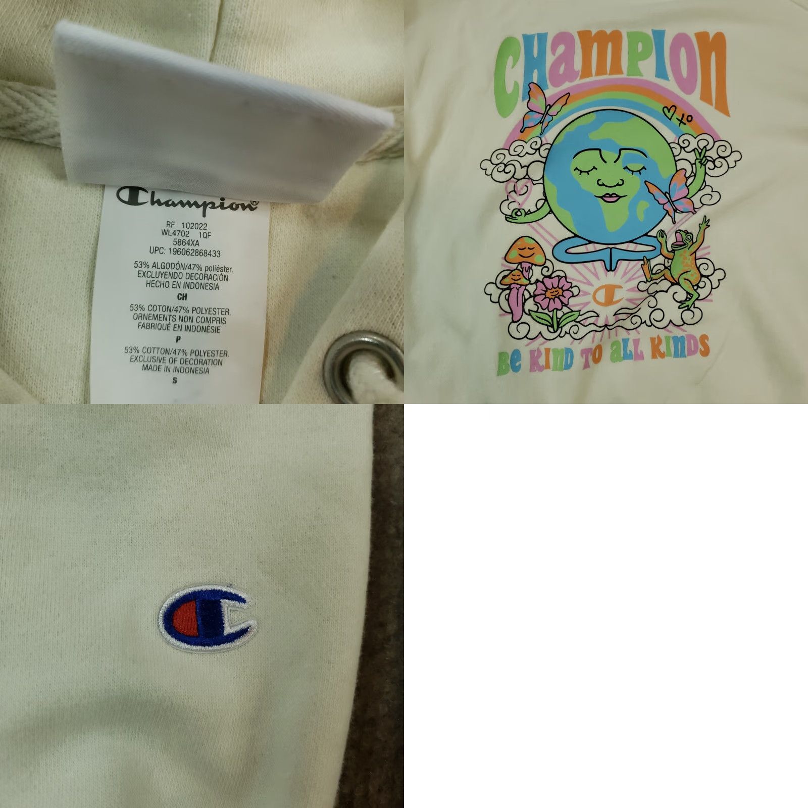 Champion Be Kind Champion Hoodie Womens Small Yellow Sweatshirt Size S / US 4 / IT 40 - 8 Thumbnail