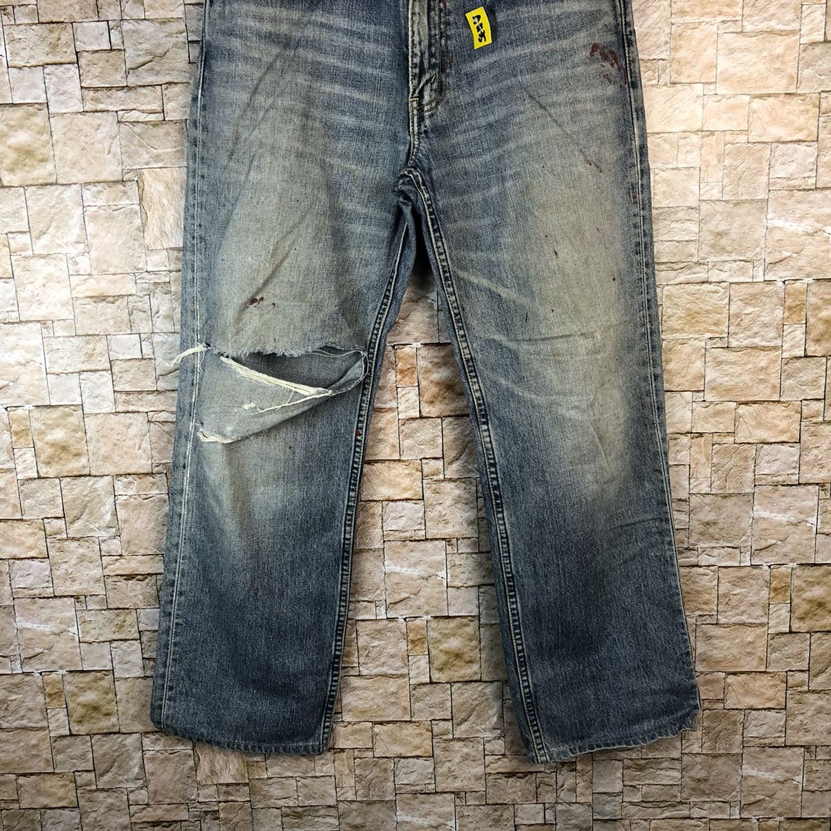 Levi's Levis Blue Distressed ripped cobain Denim Pants #A1135 Size US 32 / EU 48 - 3 Thumbnail