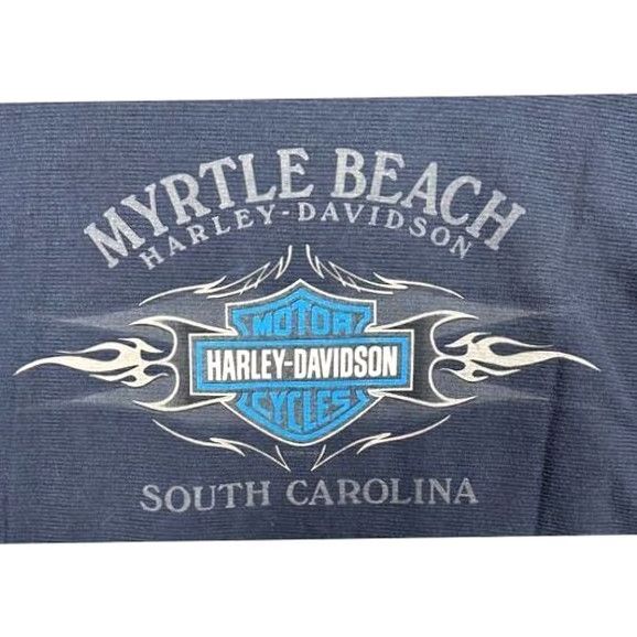 Harley Davidson VINTAGE Harley-Davidson T-Shirt Navy Graphic Print Tee Made In USA Mens XL Short Sleeve Crew Neck Cotton Apparel Shirts Men Size US XL / EU 56 / 4 - 5 Thumbnail