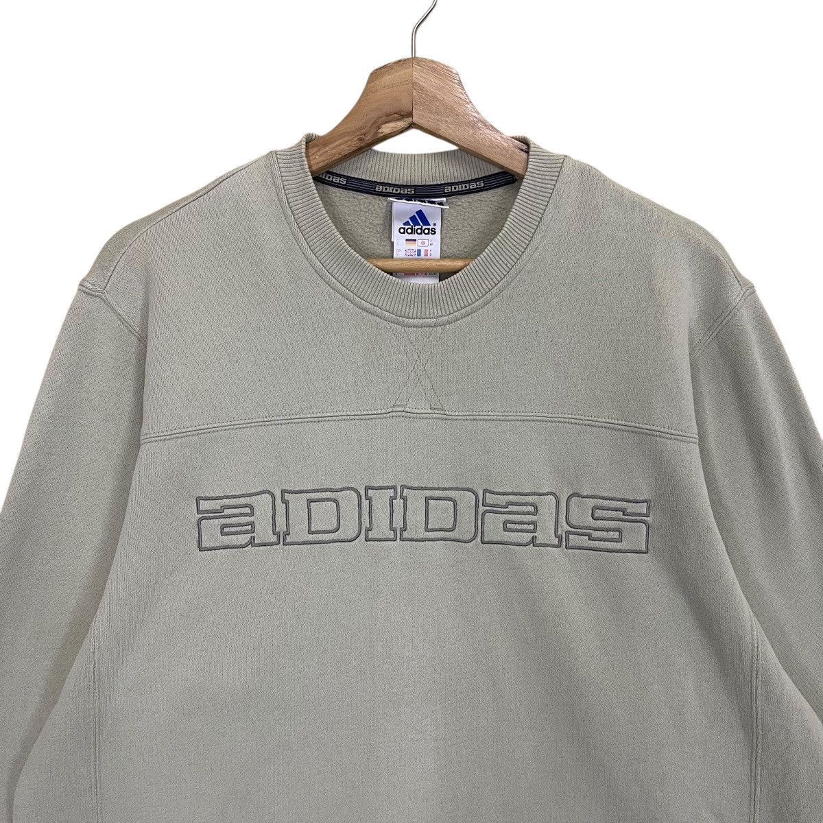 Adidas × Vintage 90s Adidas Big Logo Embroidery Pullover Crewneck Sweatshirt Size US L / EU 52-54 / 3 - 4 Thumbnail