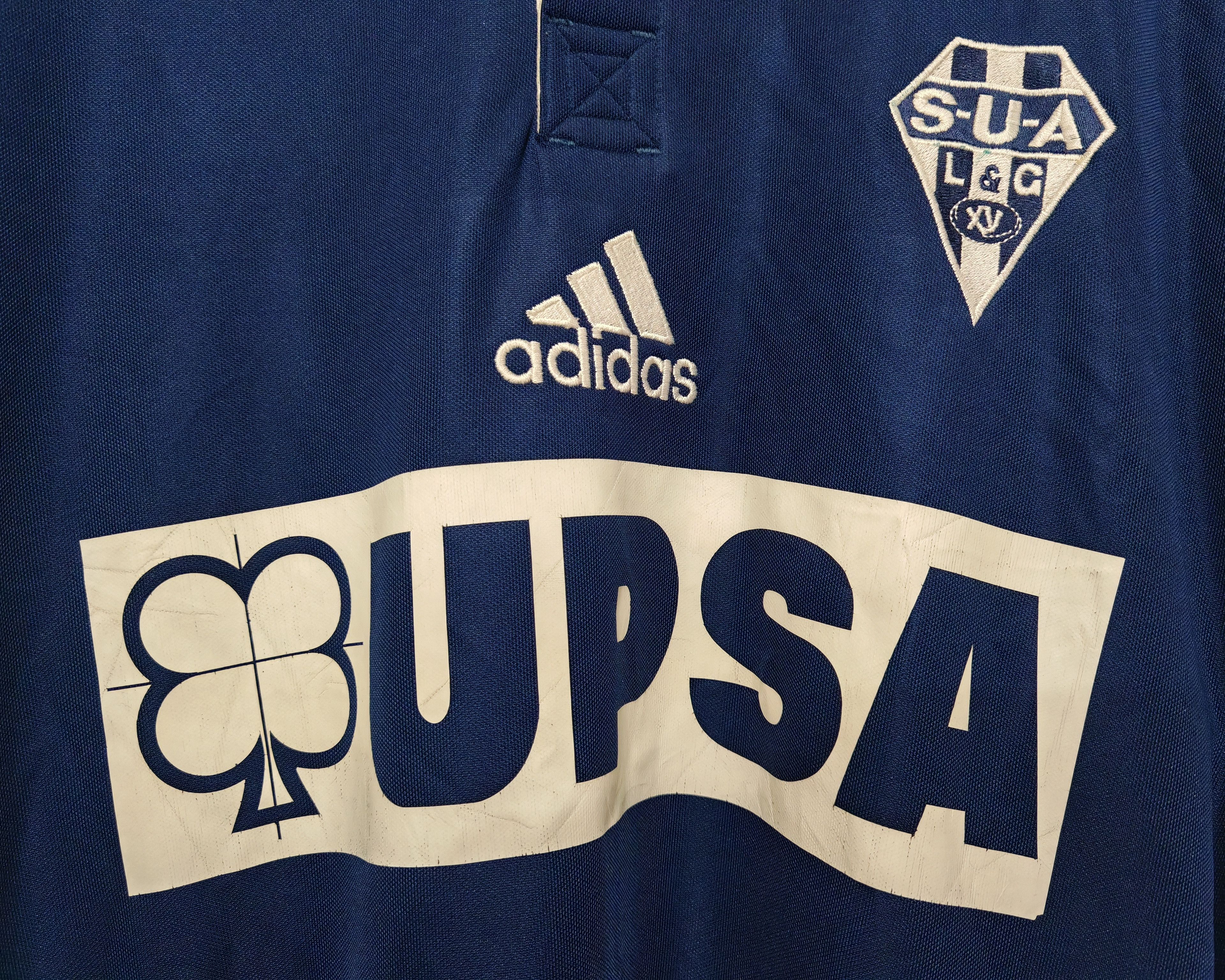 Adidas × Vintage Vintage SU Agen Lot-et-Garonne Rugby union Jersey Adidas Size US XXL / EU 58 / 5 - 2 Thumbnail