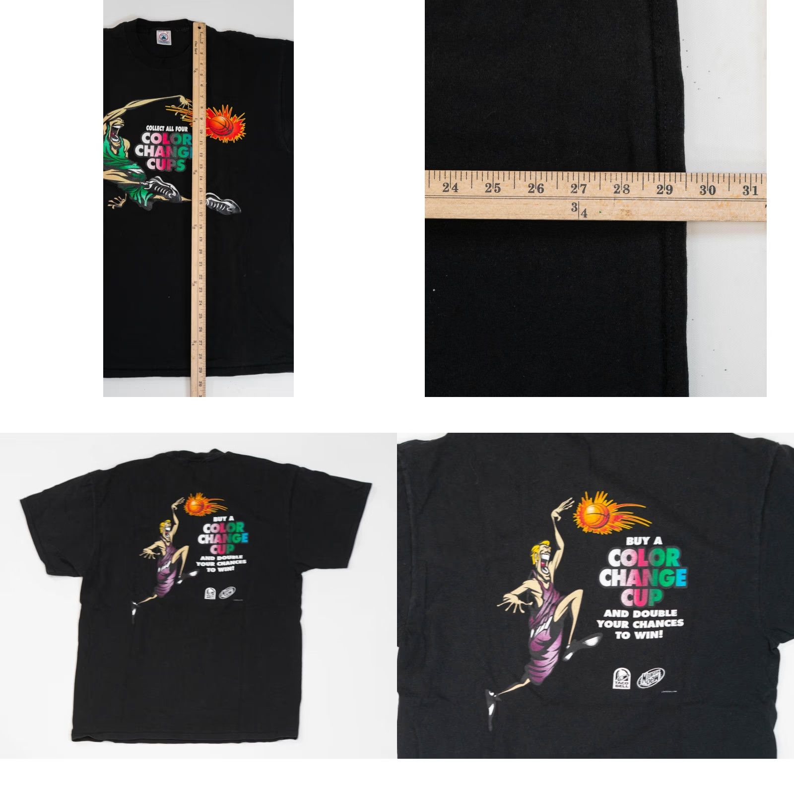 Delta VINTAGE Taco Bell T-Shirt Promo Men XL 90s Final Four Mountain Dew NCAA Black Short Sleeve Crew Neck Shirt Mens XL Size US XL / EU 56 / 4 - 9 Thumbnail