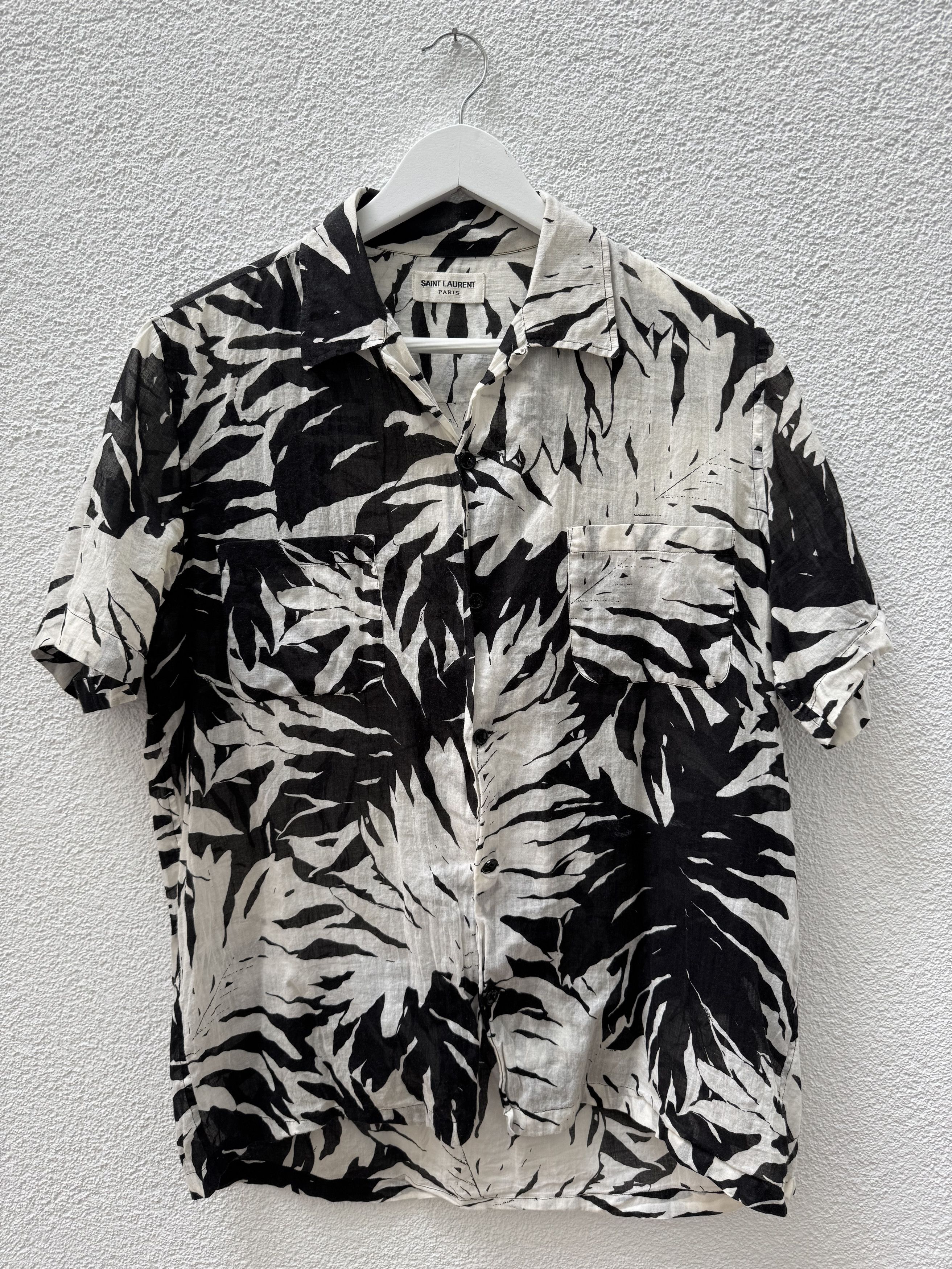 Saint Laurent Paris Saint Laurent Summer Palm Leaf Print Shirt Size US M / EU 48-50 / 2 - 1 Thumbnail