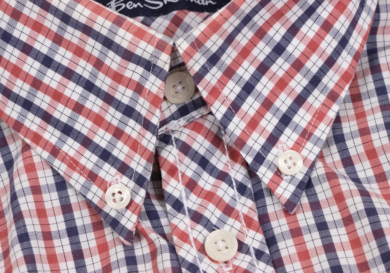 Junya Watanabe Zipper Pocket Puckering Check Short Sleeve Shirt Navy Red Size US S / EU 44-46 / 1 - 5 Thumbnail