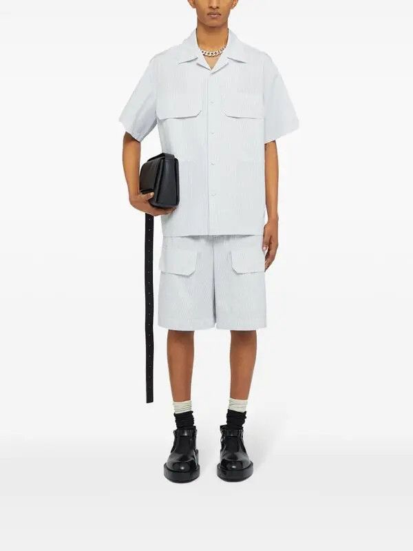 Jil Sander o1w1db10825 Cotton Shirt in White/Blue Size US L / EU 52-54 / 3 - 2 Thumbnail