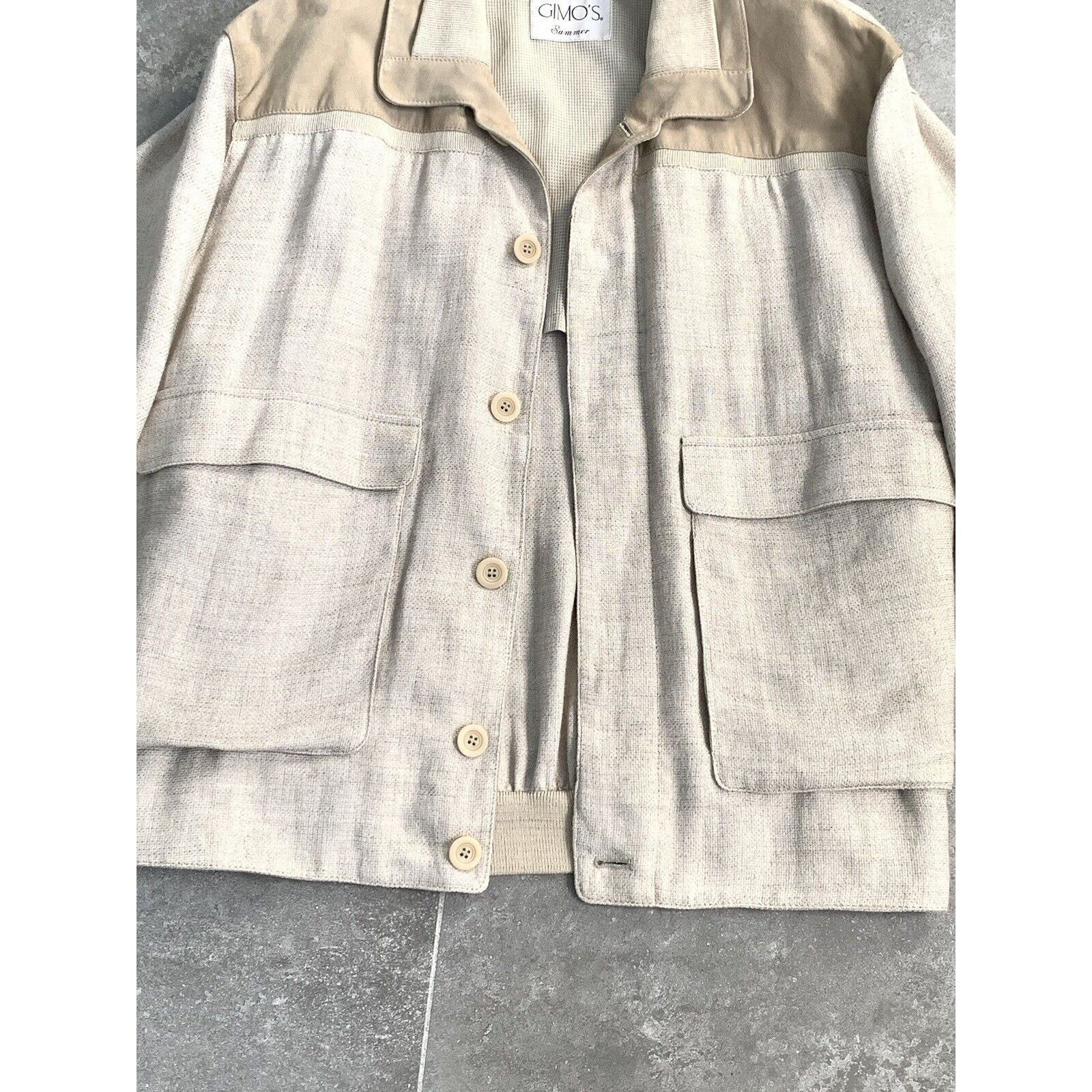Gimo's × Vintage Men's GIMO'S SUEDE LINEN Bomber Jacket Coat EU 56 UK 46 XL Size US XXL / EU 58 / 5 - 17 Thumbnail
