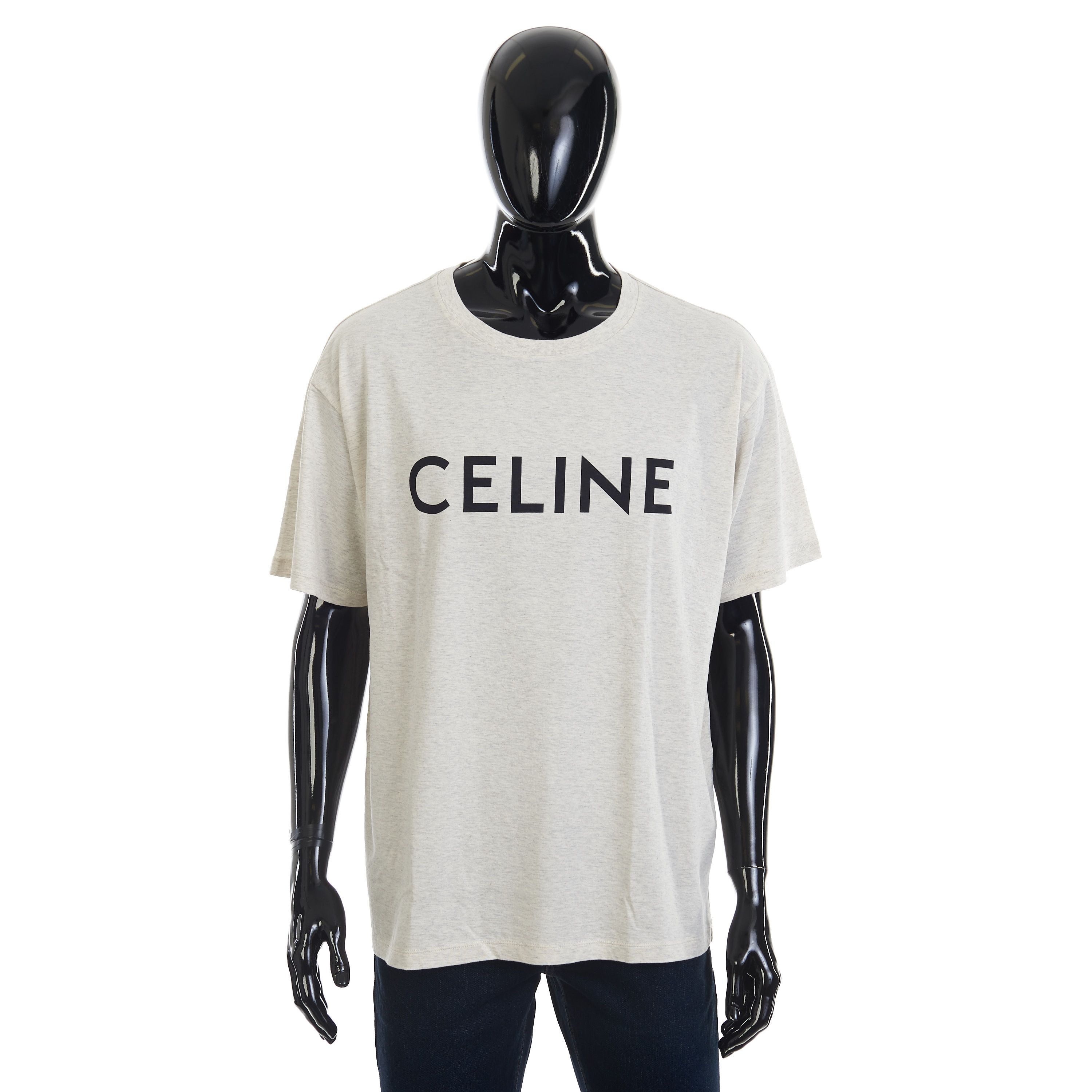 Celine Beige Loose T-shirt - Celine Screen Print, Cotton Jersey Size US S / EU 44-46 / 1 - 1 Thumbnail