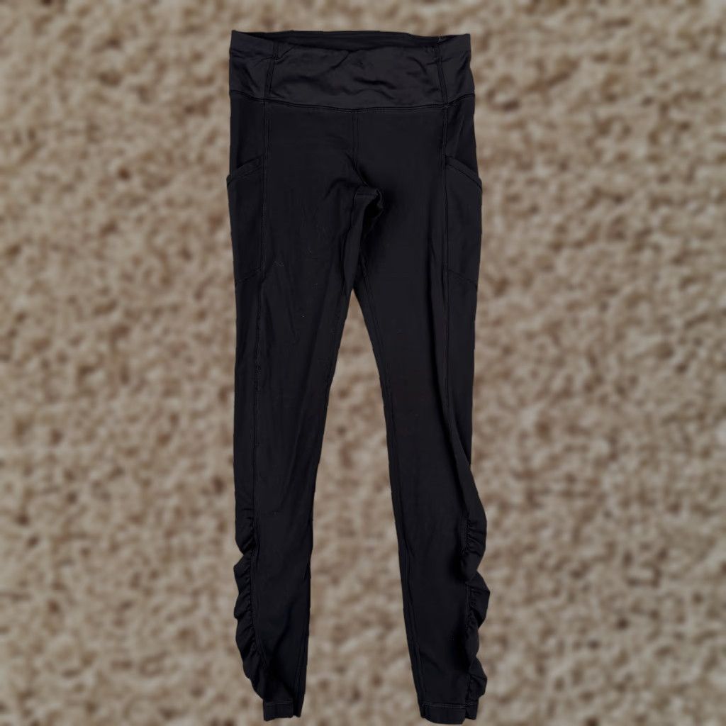 Lululemon Lululemon Women Pants 4 Black Speed Tight III Ruched 30" Running Yoga Activewear Size 27" / US 4 / IT 40 - 1 Thumbnail