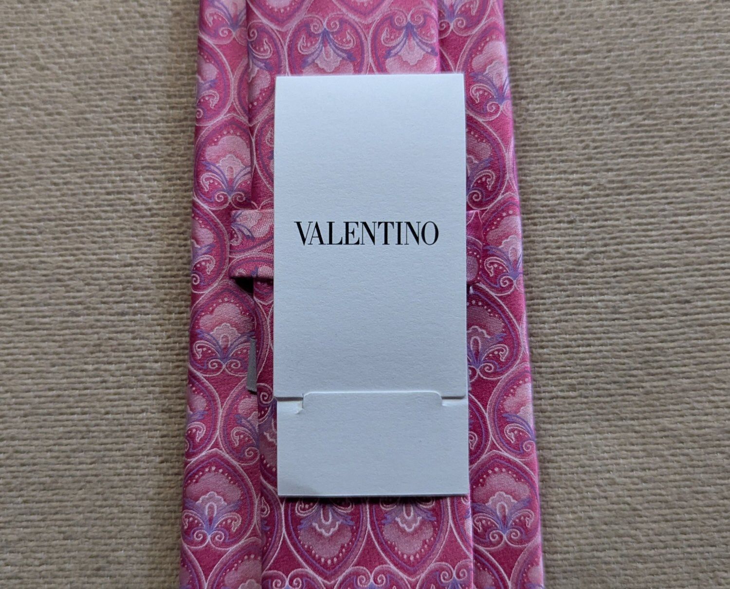 Valentino Valentino Pink Patterned Silk Tie (NWT) Size ONE SIZE - 8 Thumbnail