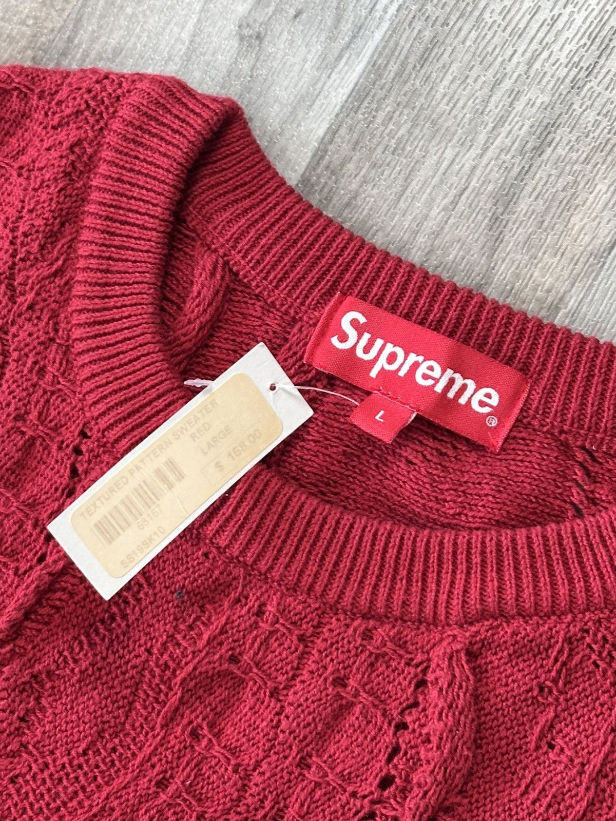 Supreme Supreme Textured Pattern Sweater Red Size US L / EU 52-54 / 3 - 2 Thumbnail