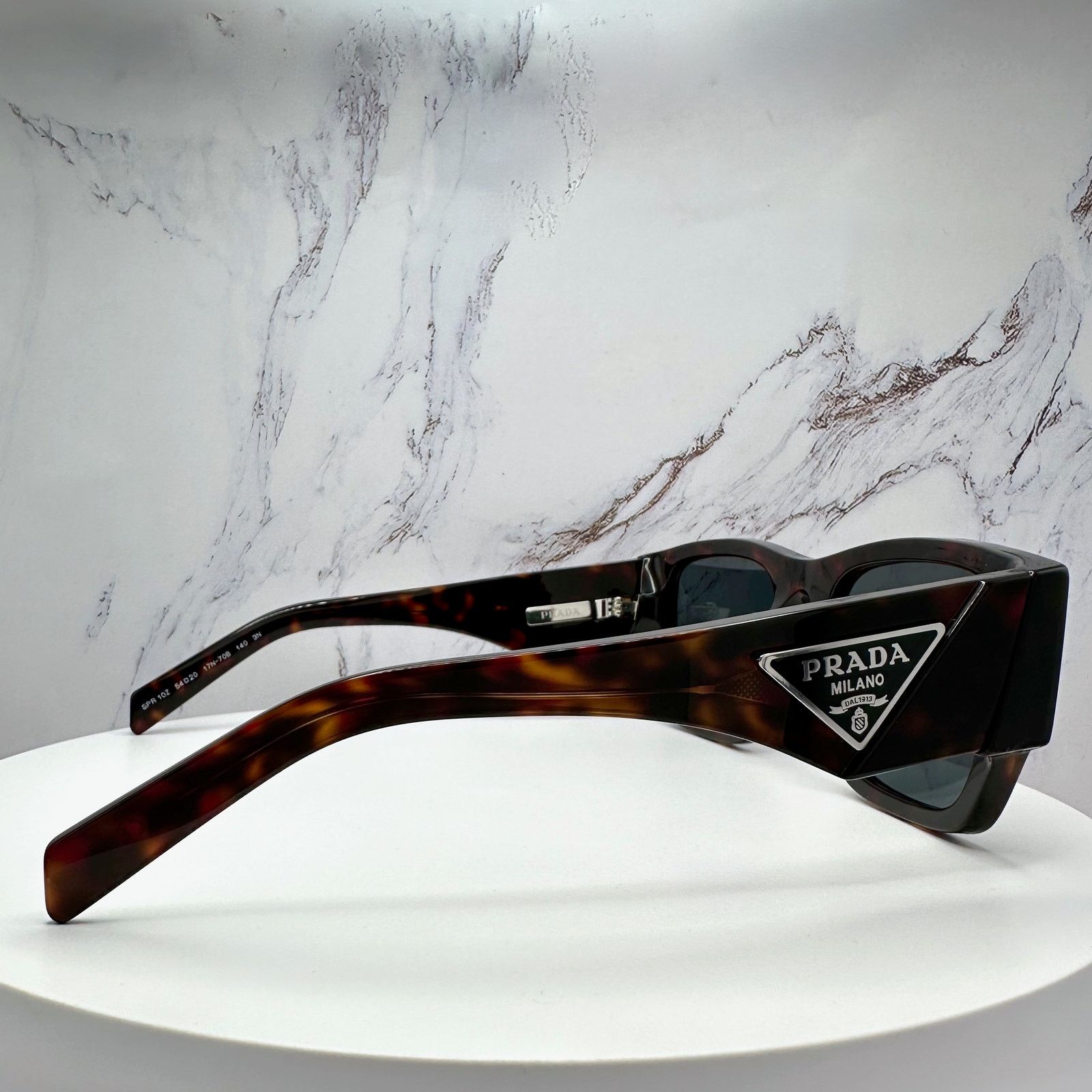 Prada New PRADA Sunglasses Brown Root Tortoise Square Plaque Logo Size ONE SIZE - 14 Thumbnail