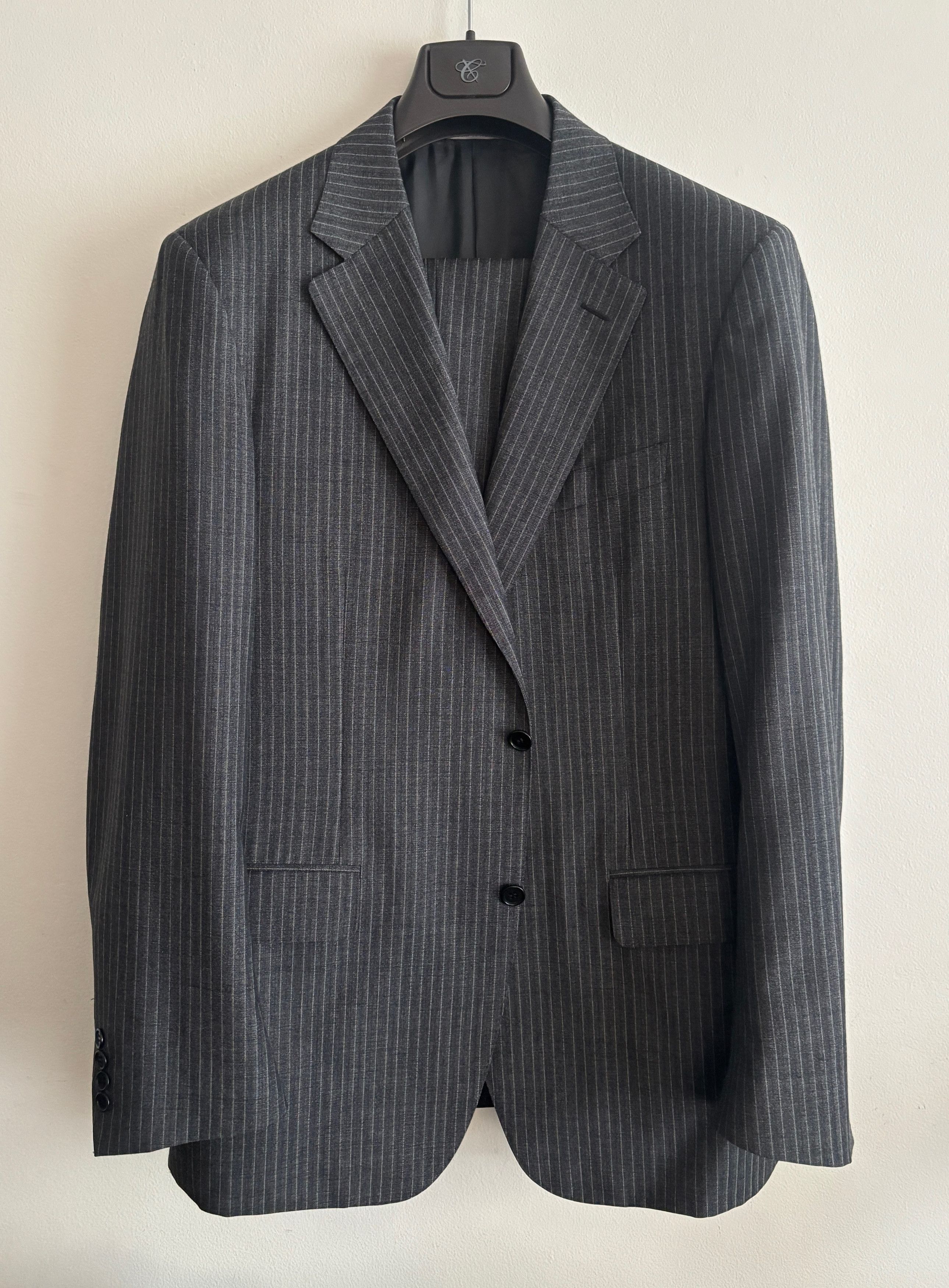 Canali $2100 Charcoal Grey Pinstripe Wool Suit -- 44 Pants 36 Size 44R - 1 Thumbnail