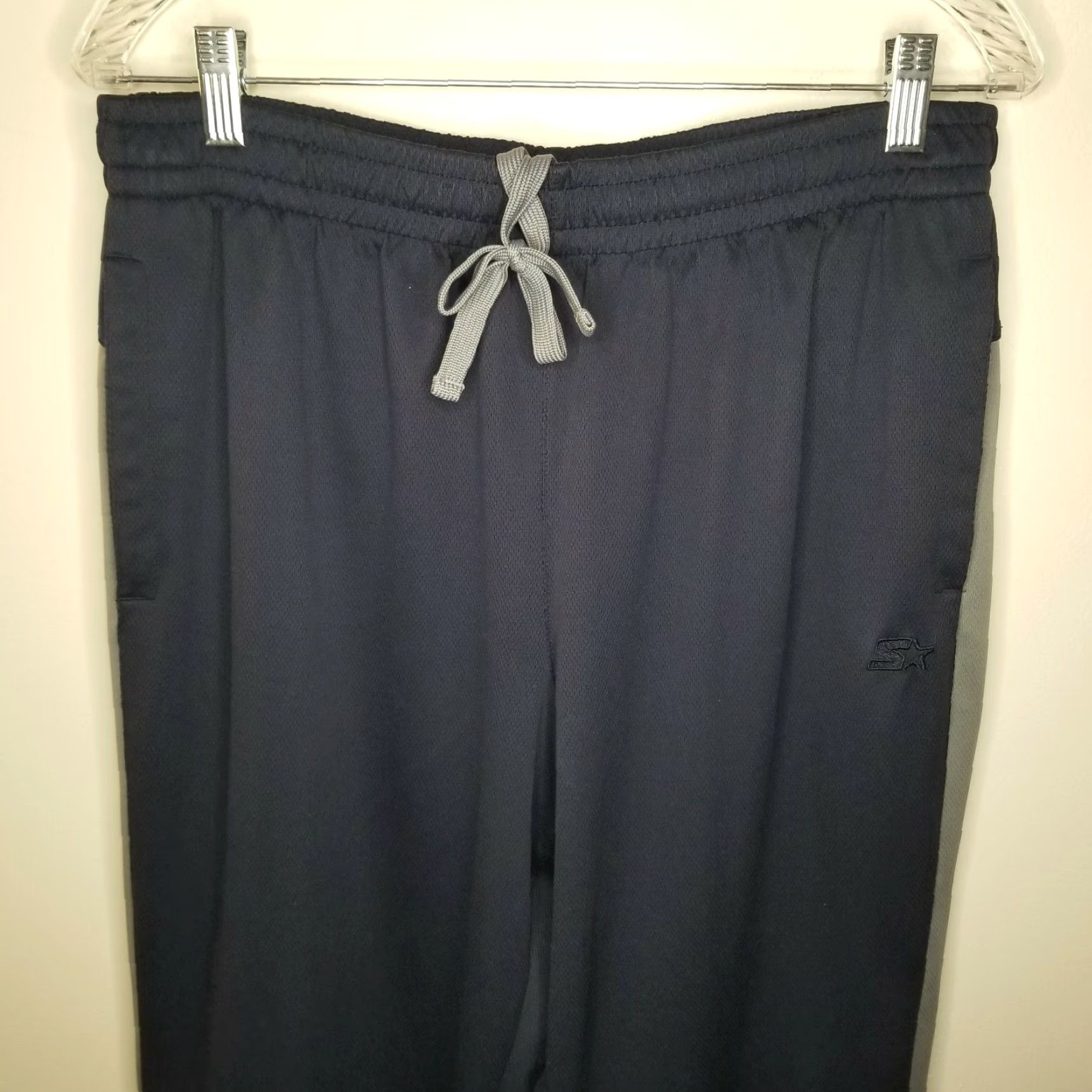 Starter VINTAGE Starter Track Pants Mens L Blue Gray Elastic Waist Activewear Men Gray/Blue 90s or 2000s Men’s Pants Size US 33 - 2 Thumbnail