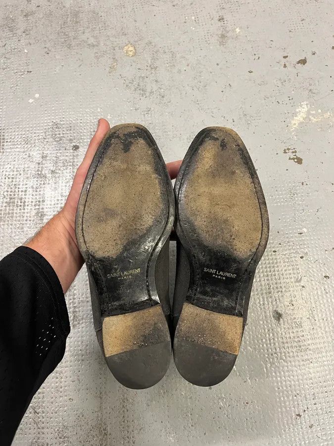 Saint Laurent Paris Saint Laurent Dark Grey Suede Chelsea Boots Size US 7 / EU 40 - 7 Thumbnail