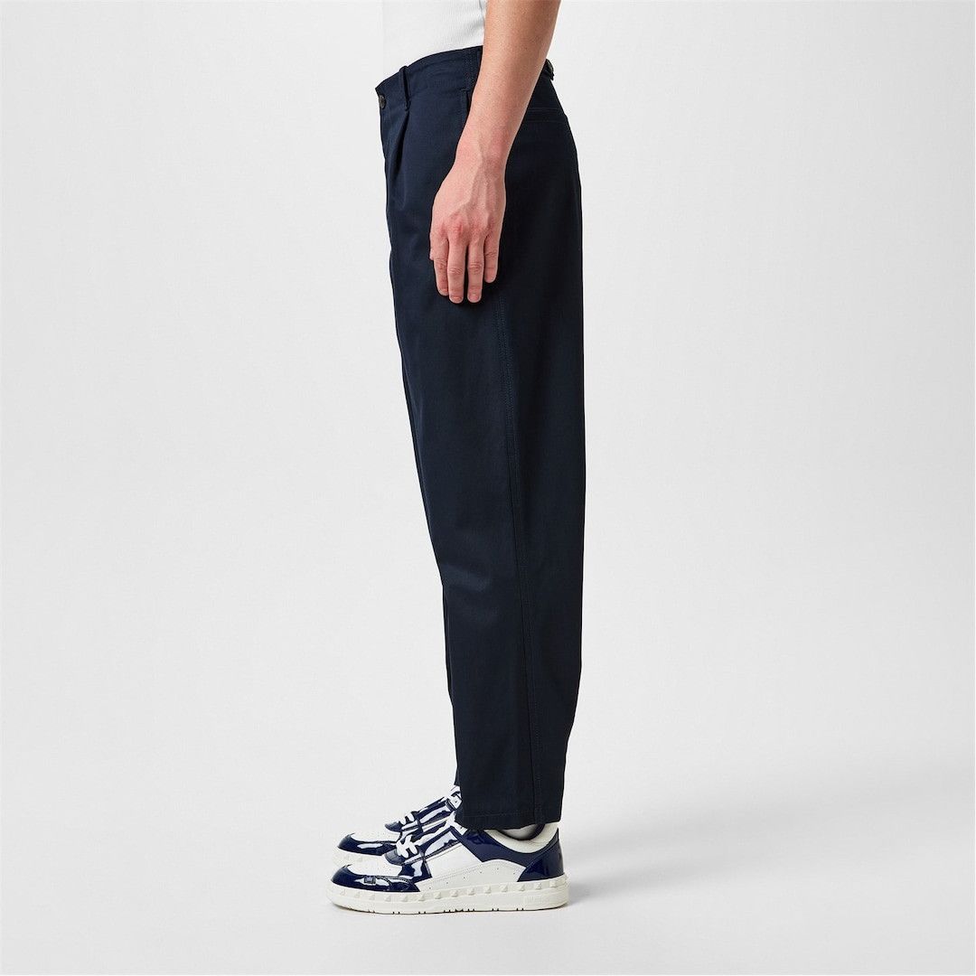 Valentino o1g2r1mq0526 Pleat Detail Tapered Trousers in Navy Size US 34 / EU 50 - 5 Thumbnail