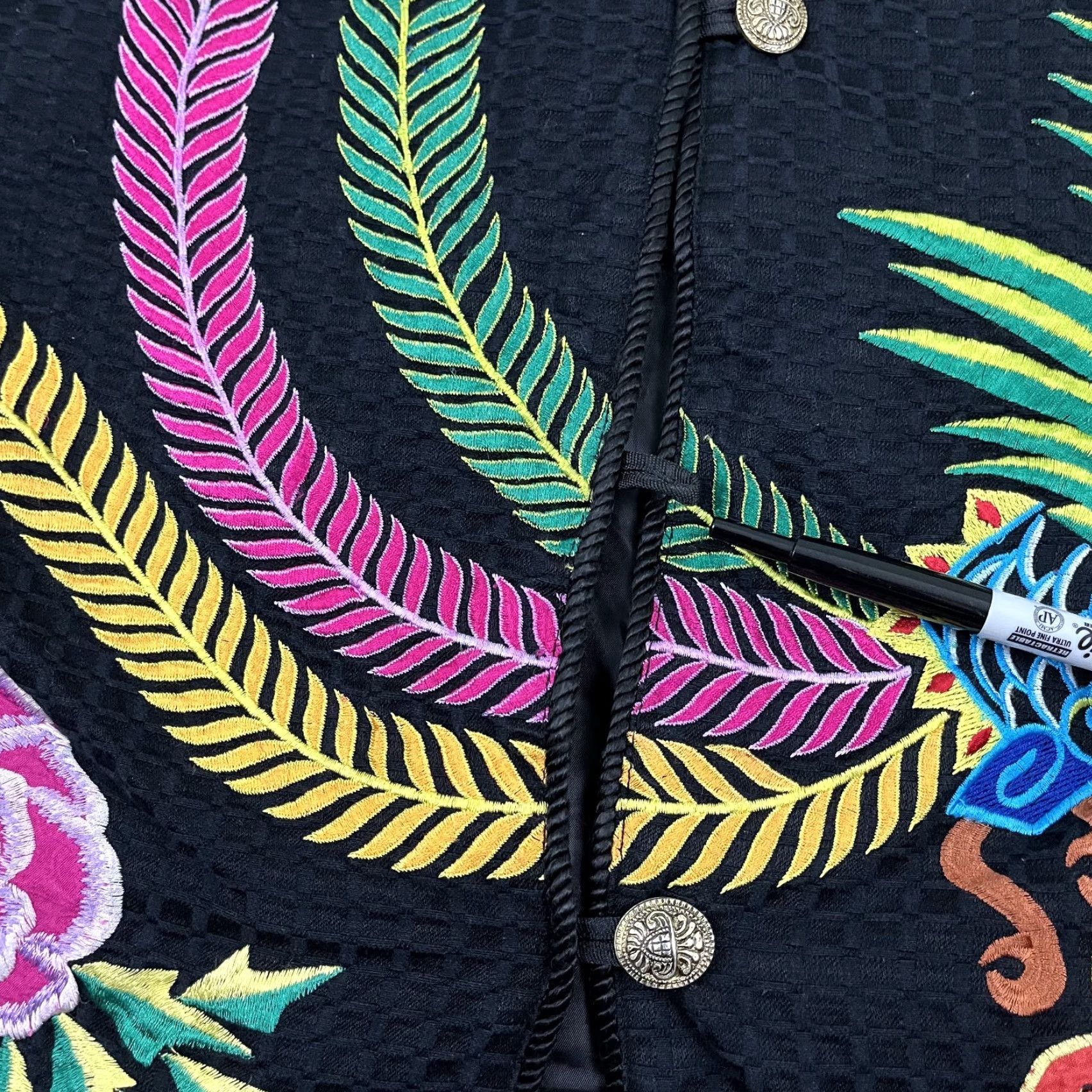 Vintage Maggie Barnes Jacket Womens 3X Size Embroidered Bird Floral Art to Wear Asian Size XXL / US 16-18 / IT 52-54 - 8 Thumbnail