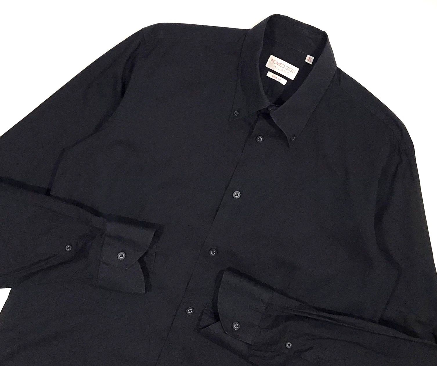 Romeo Gigli Romeo Gigli Button Shirt Slim Fit Men’s Sz 42 Black Size US L / EU 52-54 / 3 - 2 Thumbnail