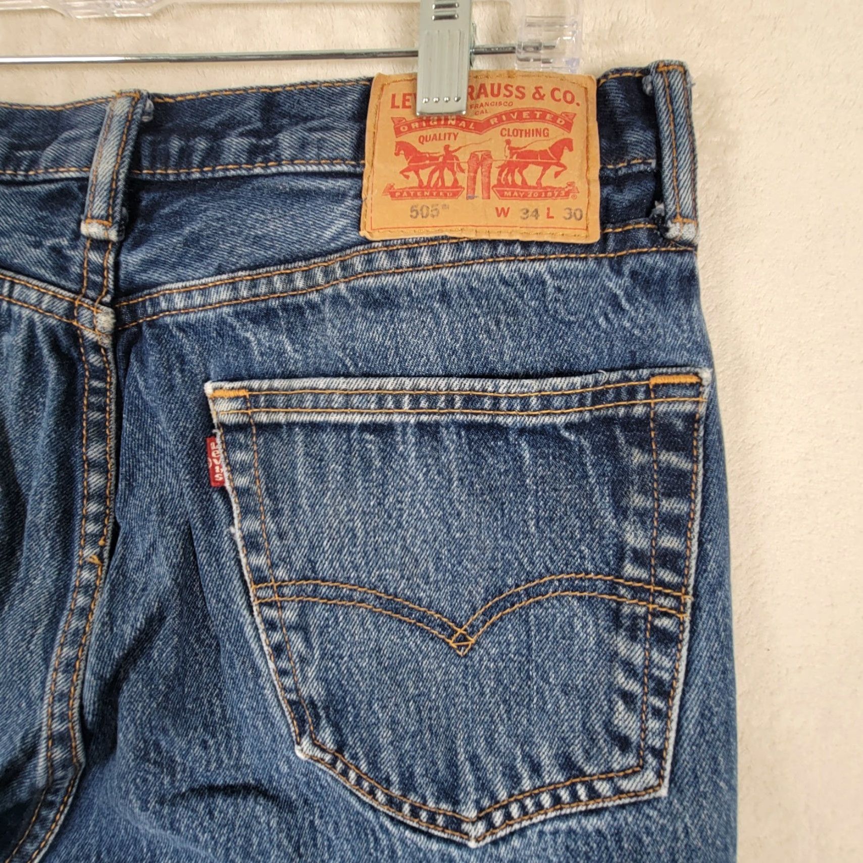 Levi's Levi's Jeans Men 34x30 505 Blue Denim Straight Regular 5-Pocket N/A Size US 34 / EU 50 - 7 Thumbnail