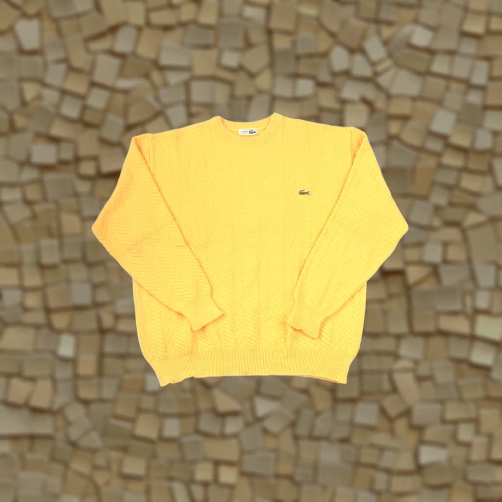Lacoste Lacoste Vintage Yellow Zig Zag Wool Blend Sweater Mens Crew Neck Size 5 Made in France 80s 90s Size US S / EU 44-46 / 1 - 1 Thumbnail