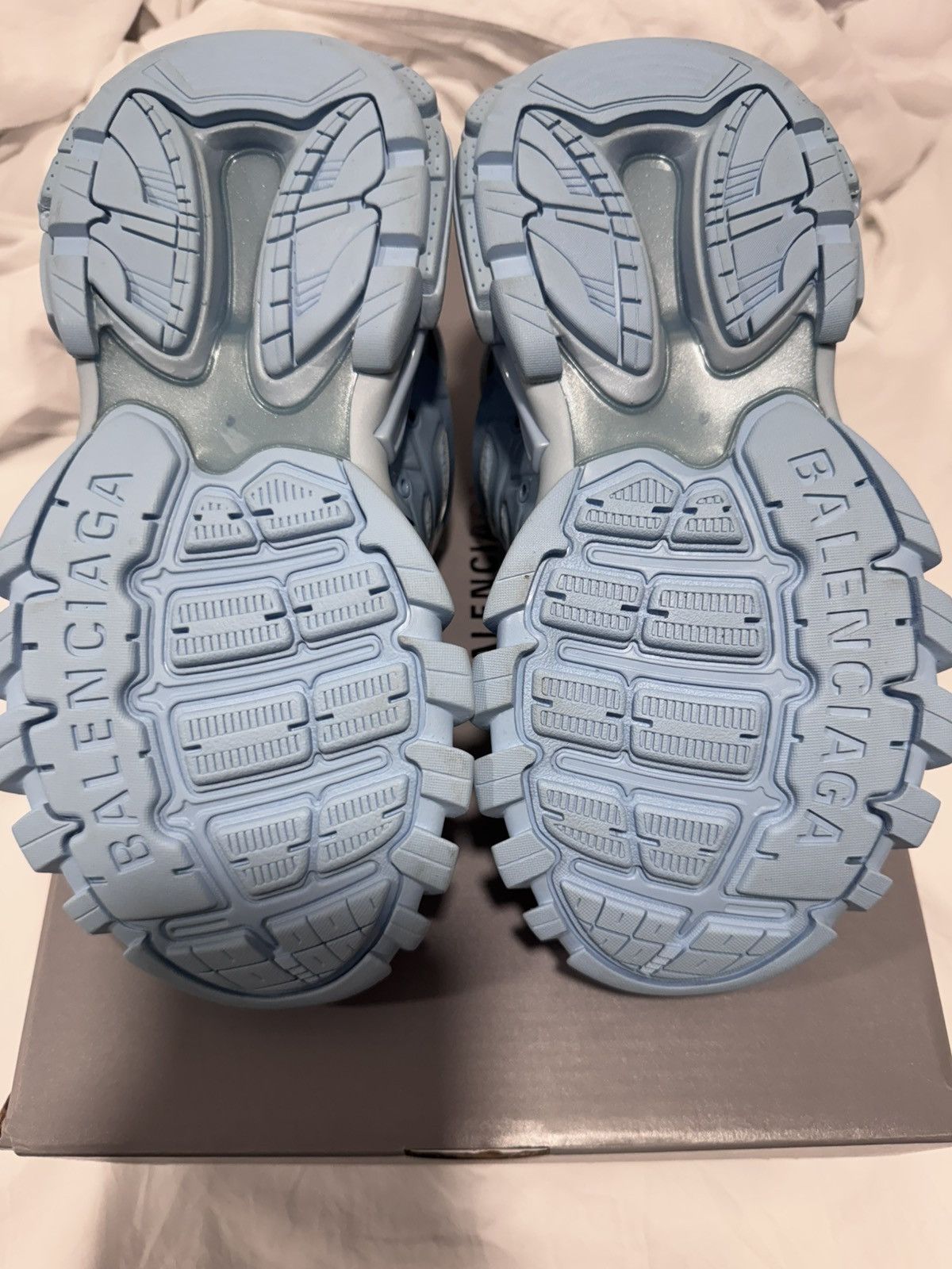 Balenciaga Balenciaga Women’s Metallic Blue Track Sneakers Size US 7 / IT 37 - 5 Thumbnail