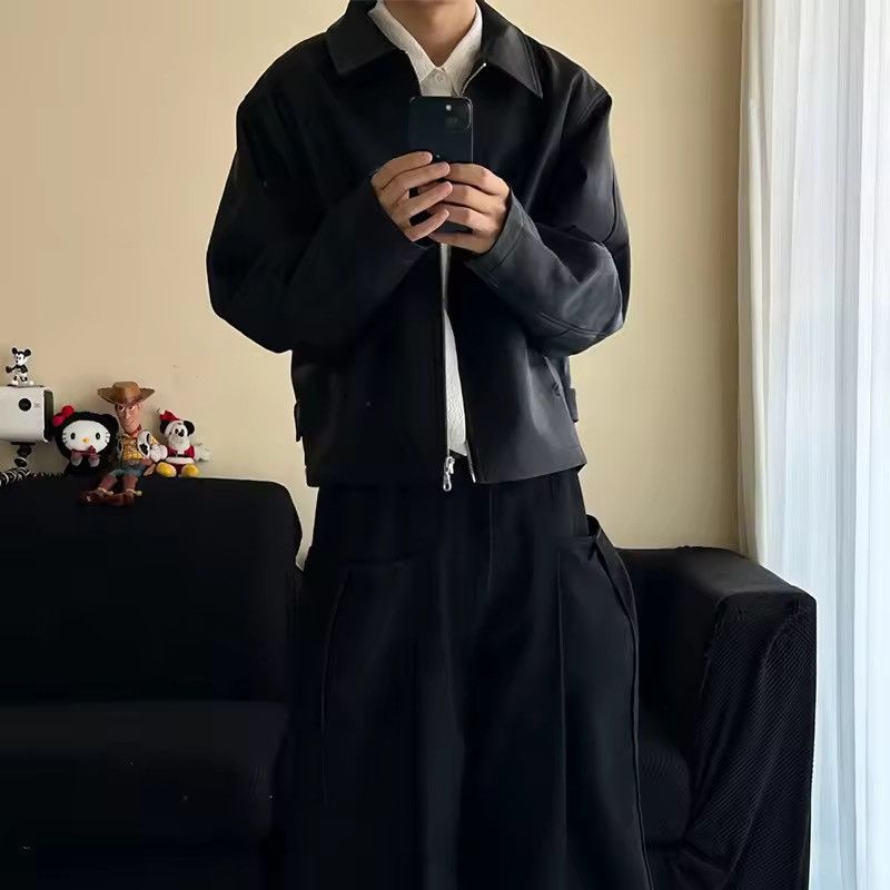 Japanese Brand Zip-up Turn-down Collar PU Leather Coat Size US XL / EU 56 / 4 - 7 Thumbnail
